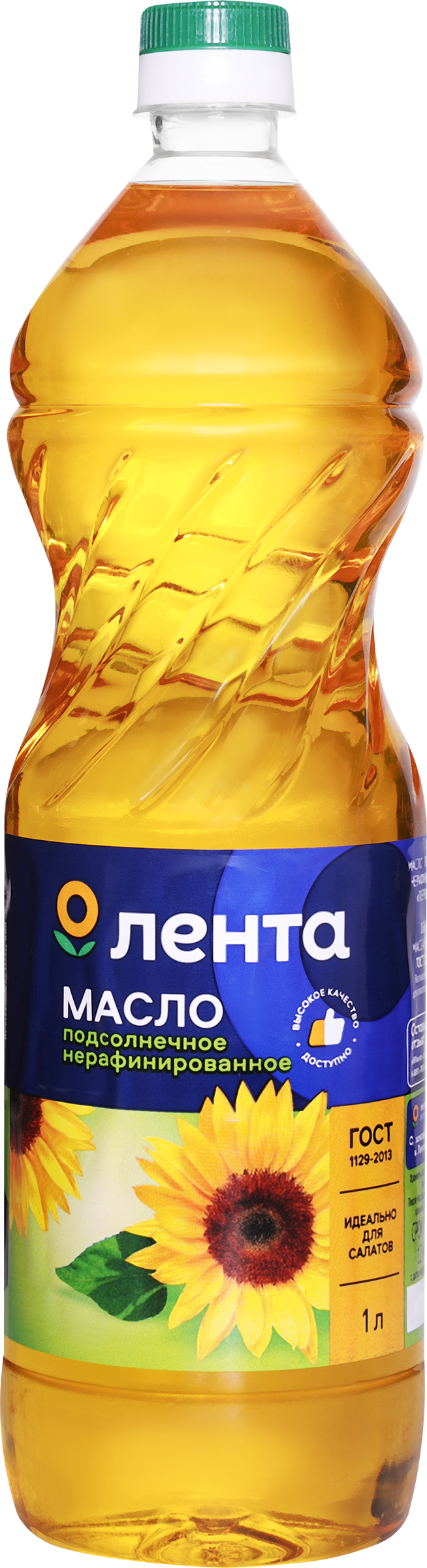 Изображение товара Масло подсолнечное ЛЕНТА нерафинированное 1-й сорт, 1л