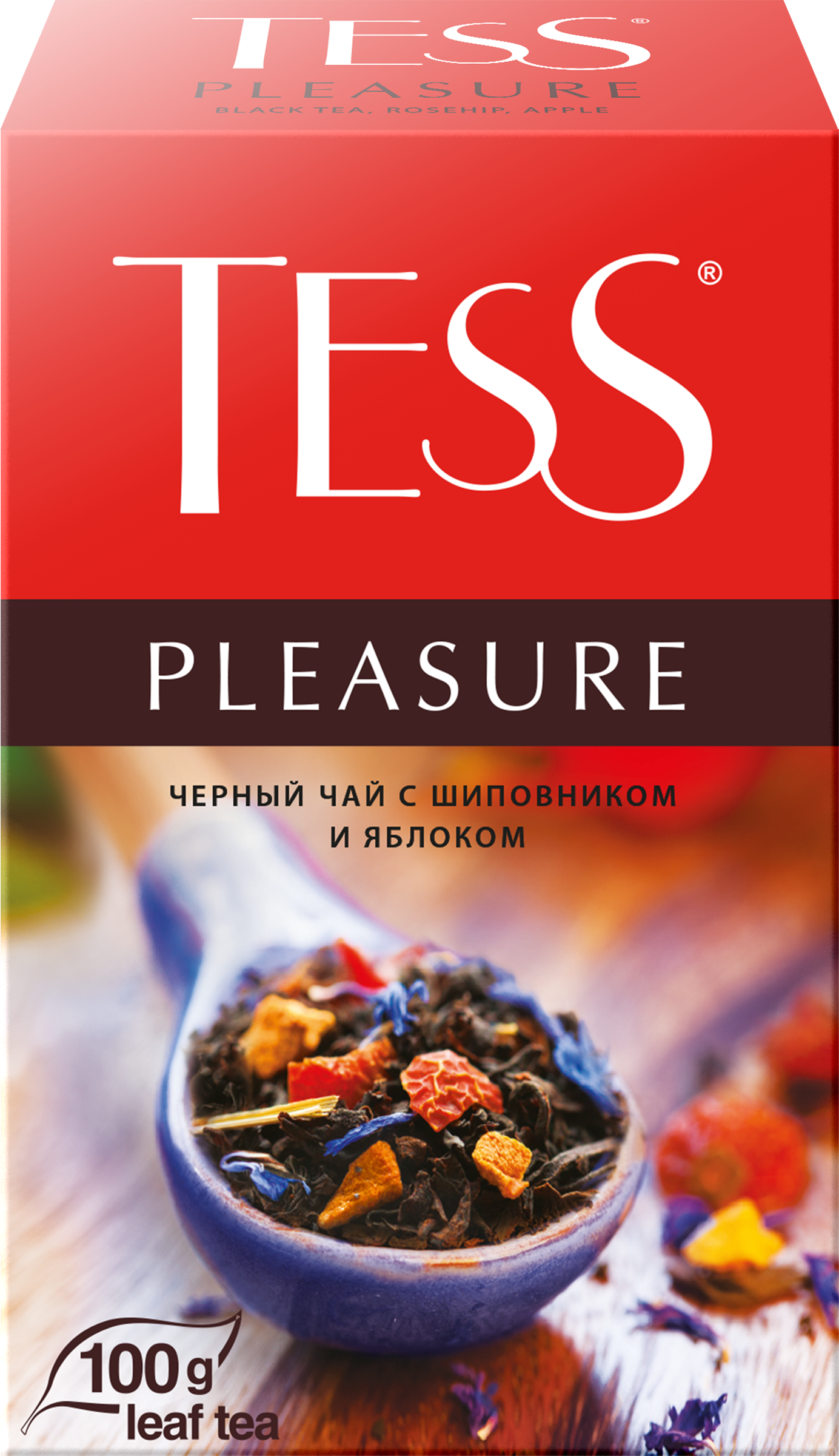 Изображение товара Чай черный TESS Pleasure с добавками листовой, 100г Изображение товара Чай черный TESS Pleasure с добавками листовой, 100г