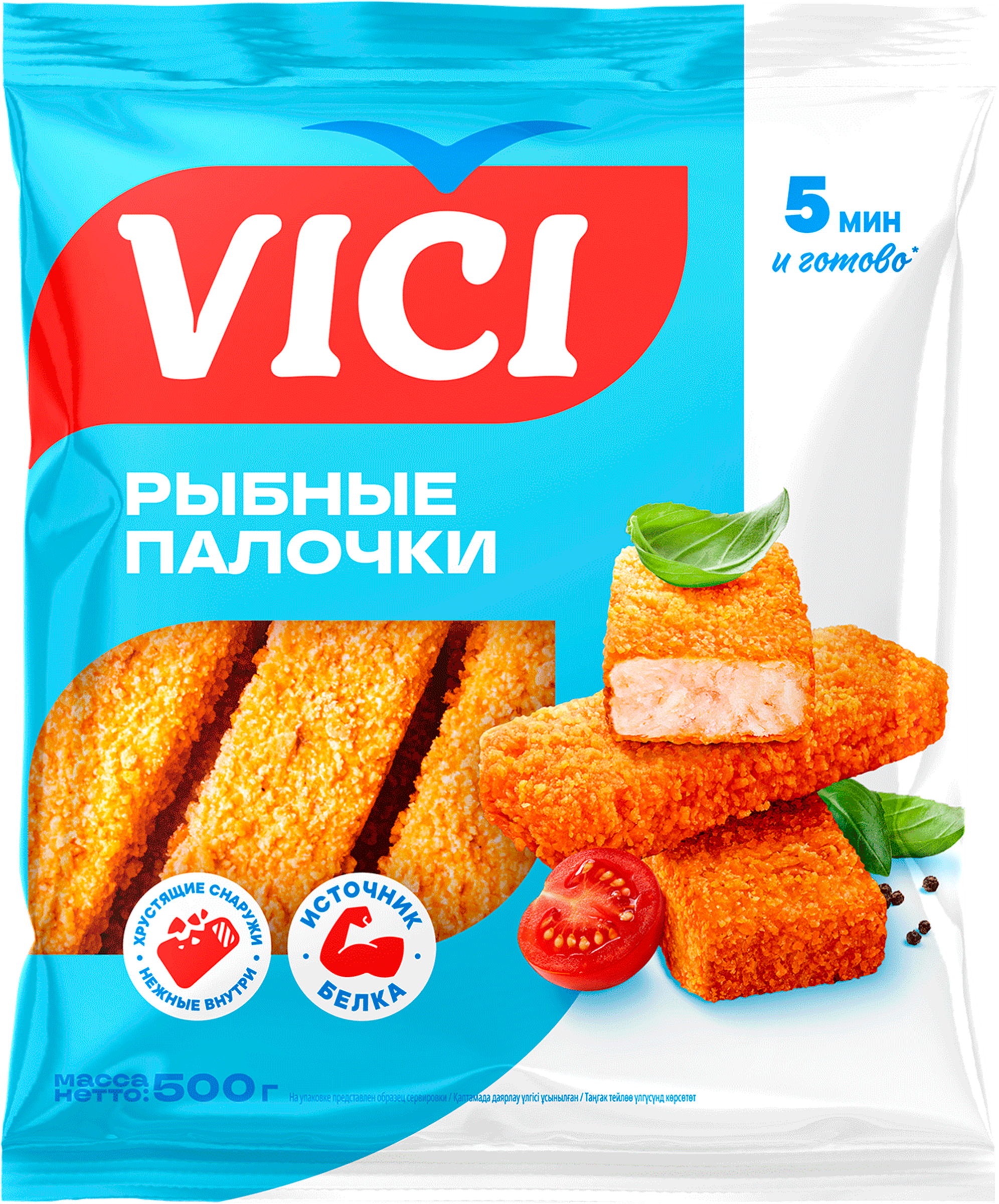Изображение товара Рыбные палочки VICI 500г - вкусное быстрое блюдо для всей семьи
