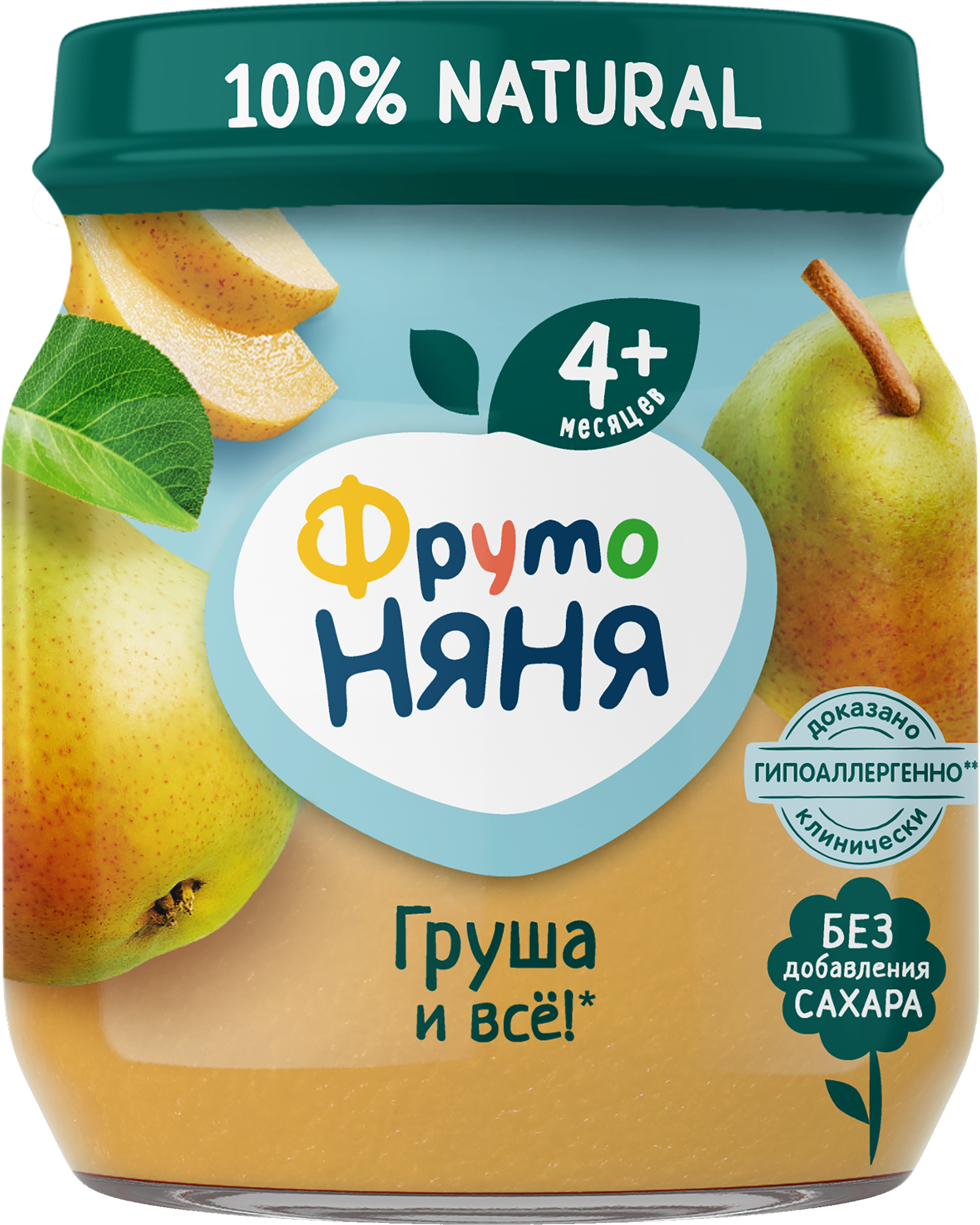 Изображение товара Детское фруктовое пюре ФРУТОНЯНЯ Груша для первого прикорма, 100г