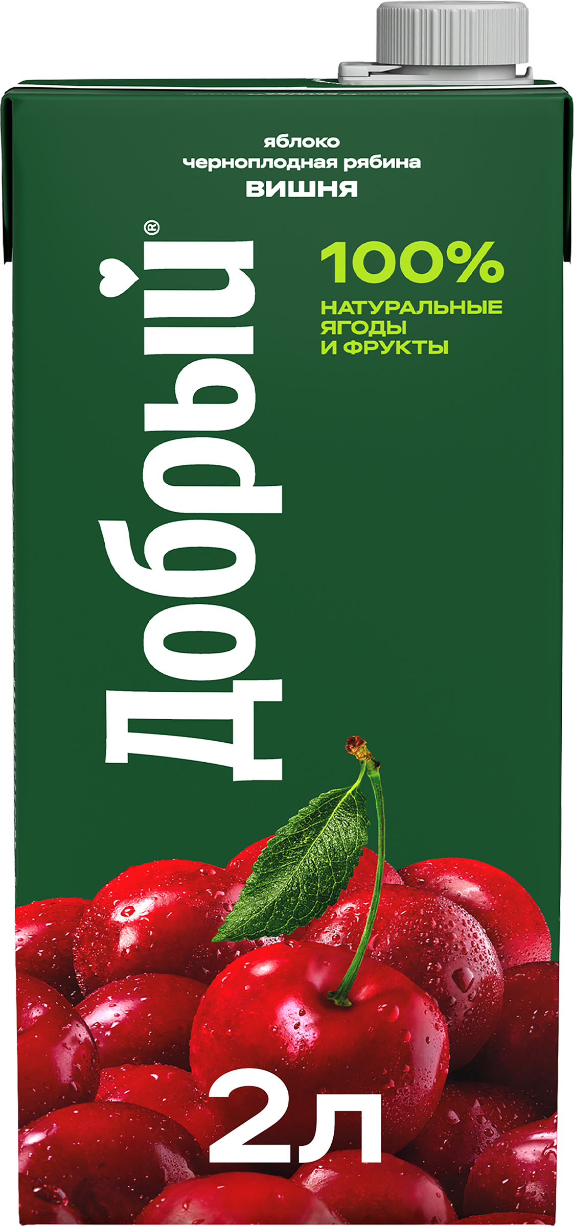 Изображение товара Нектар ДОБРЫЙ Яблоко, черноплодная рябина и вишня, 2л