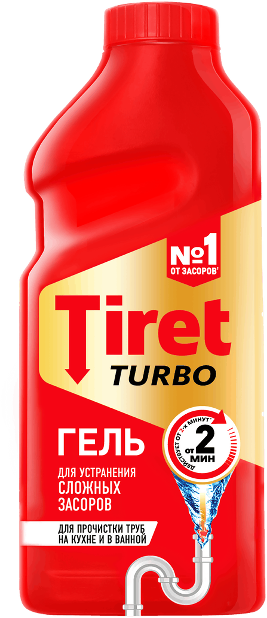 Изображение товара Гель TIRET Turbo для устранения засоров в канализации, 500мл Изображение товара Гель TIRET Turbo для устранения засоров в канализации, 500мл