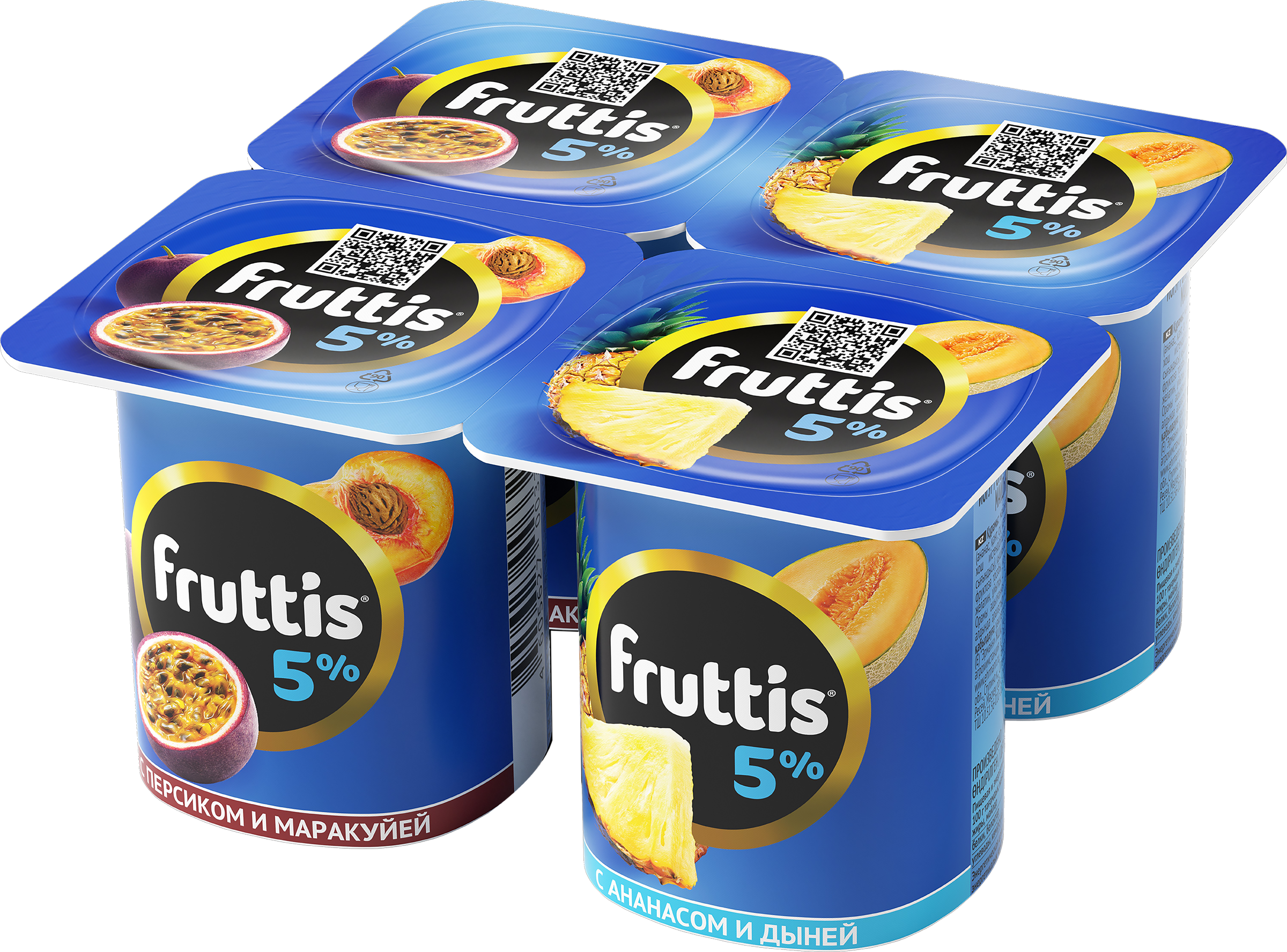 Изображение товара Продукт йогуртный FRUTTIS Сливочный Персик, маракуйя/Ананас, дыня 5%, без змж, 115г Изображение товара Продукт йогуртный FRUTTIS Сливочный Персик, маракуйя/Ананас, дыня 5%, без змж, 115г
