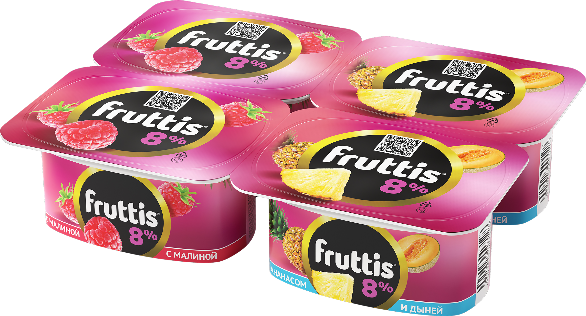 Изображение товара Йогуртный десерт FRUTTIS 8% фруктово-ягодный ассорти без змж 115 г