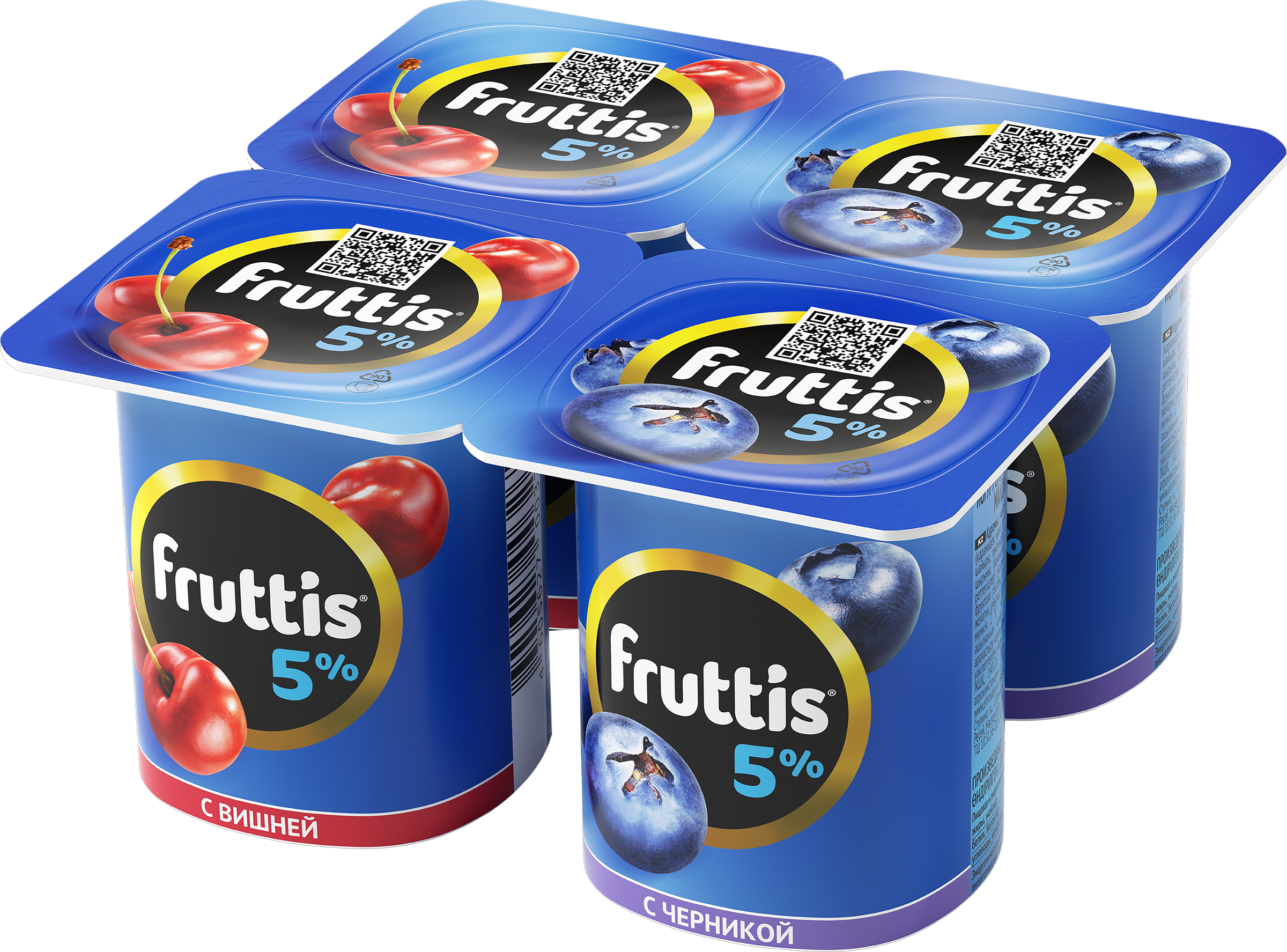 Изображение товара Продукт йогуртный FRUTTIS Вишня/Черника 5%, без змж, 115г Изображение товара Продукт йогуртный FRUTTIS Вишня/Черника 5%, без змж, 115г