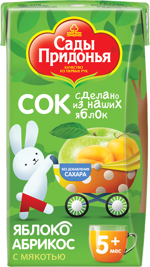 Изображение товара Сок САДЫ ПРИДОНЬЯ Яблоко, абрикос с мякотью, с 5 месяцев, 125мл Изображение товара Сок САДЫ ПРИДОНЬЯ Яблоко, абрикос с мякотью, с 5 месяцев, 125мл