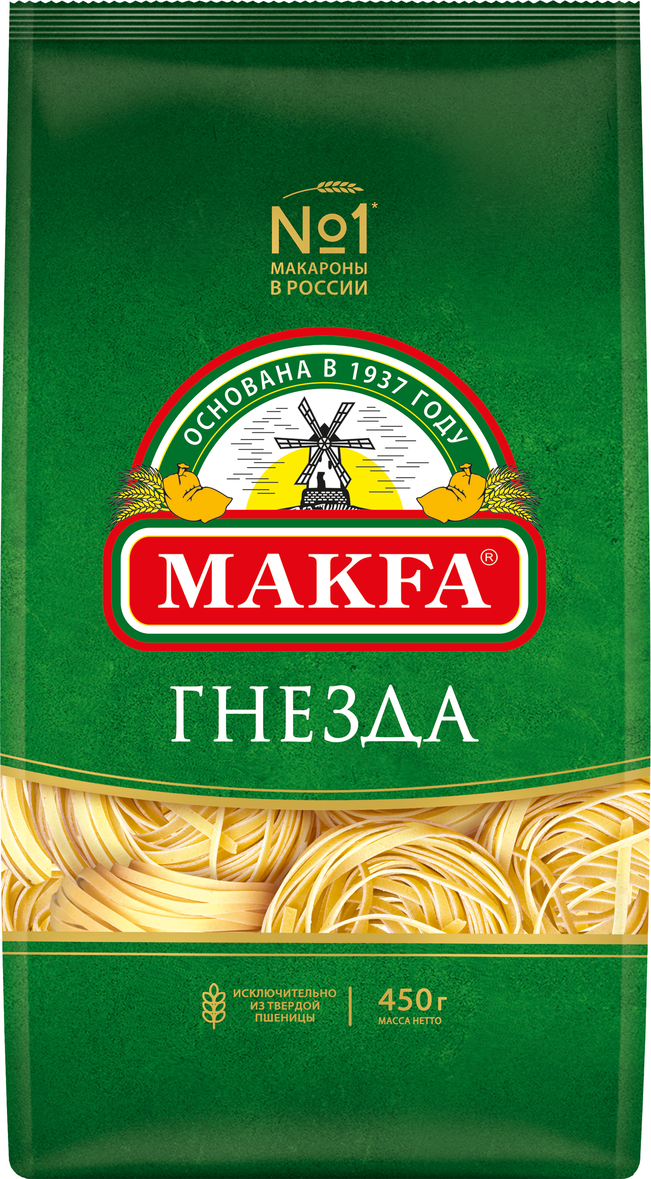 Изображение товара Макароны MAKFA Гнезда Тальятелле Высший сорт, 450 г, долгое варение