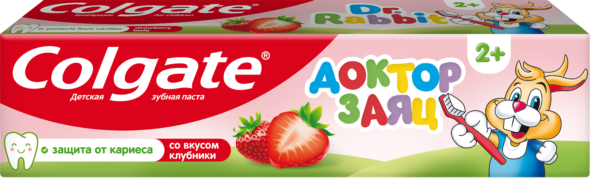 Изображение товара Зубная паста детская COLGATE Доктор Заяц со вкусом клубники, защита от кариеса с фторидом, с 2 лет, 50мл