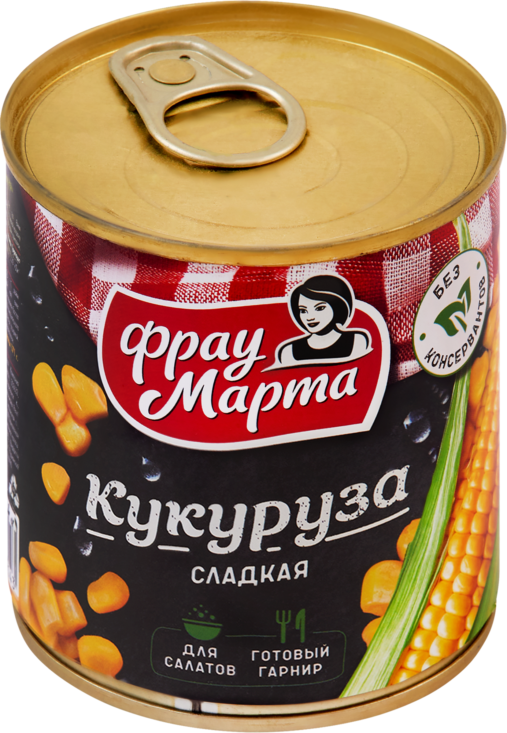 Изображение товара Кукуруза сахарная ФРАУ МАРТА 310г железная банка Консервация Изображение товара Кукуруза сахарная ФРАУ МАРТА 310г железная банка Консервация