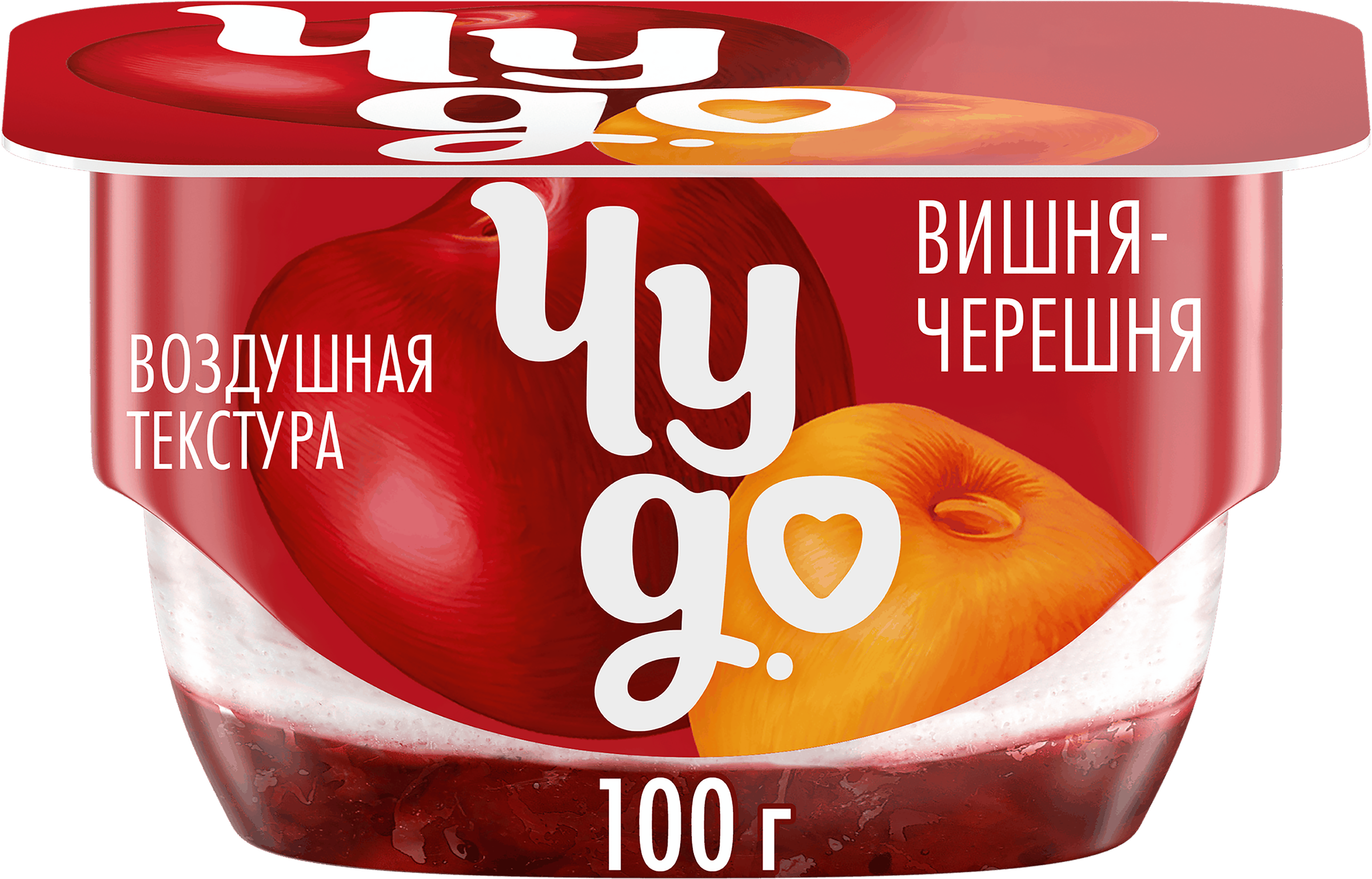 Изображение товара Десерт творожный ЧУДО Творожок взбитый двухслойный Вишня-черешня 4%, без змж, 100г Изображение товара Десерт творожный ЧУДО Творожок взбитый двухслойный Вишня-черешня 4%, без змж, 100г