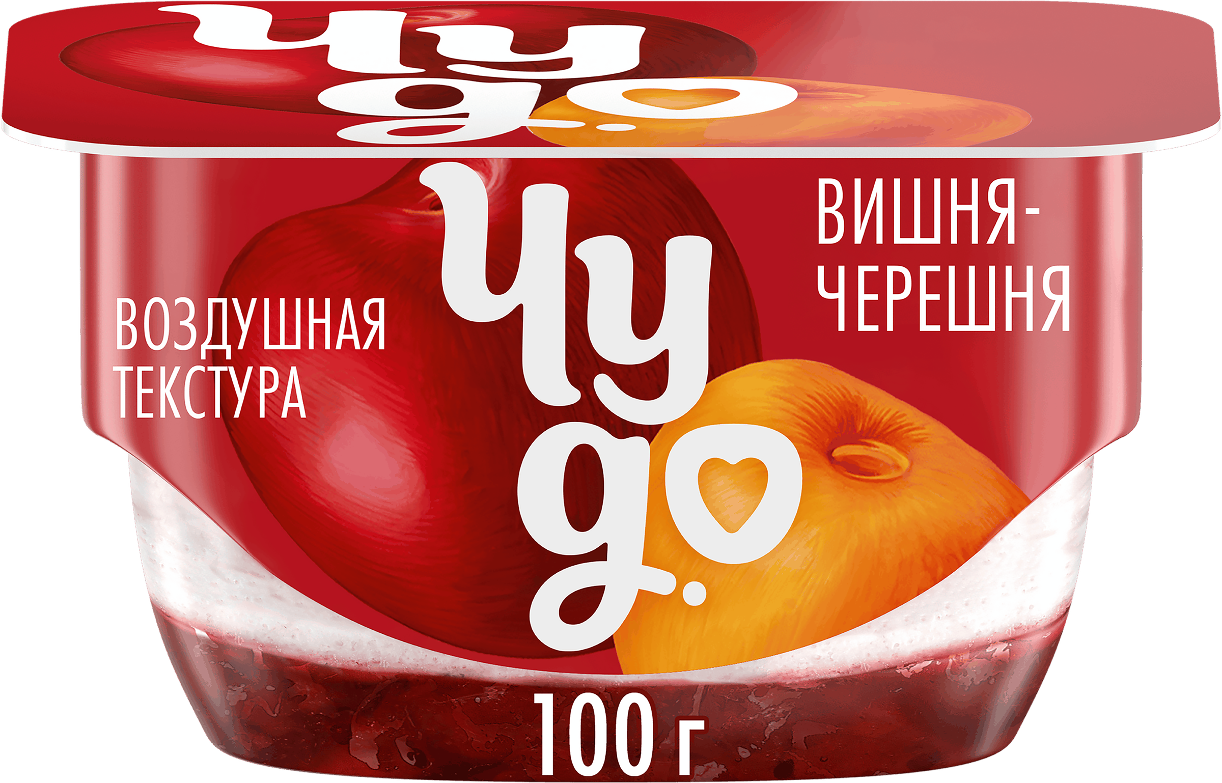 Изображение товара Десерт творожный ЧУДО Вишня-черешня 4% взбитый двухслойный 100г Изображение товара Десерт творожный ЧУДО Вишня-черешня 4% взбитый двухслойный 100г