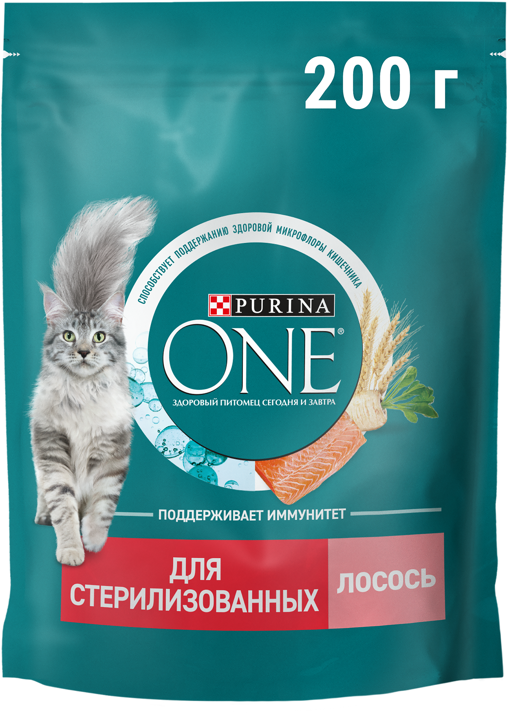 Изображение товара Корм сухой PURINA ONE Лосось для стерилизованных кошек 200г Изображение товара Корм сухой PURINA ONE Лосось для стерилизованных кошек 200г