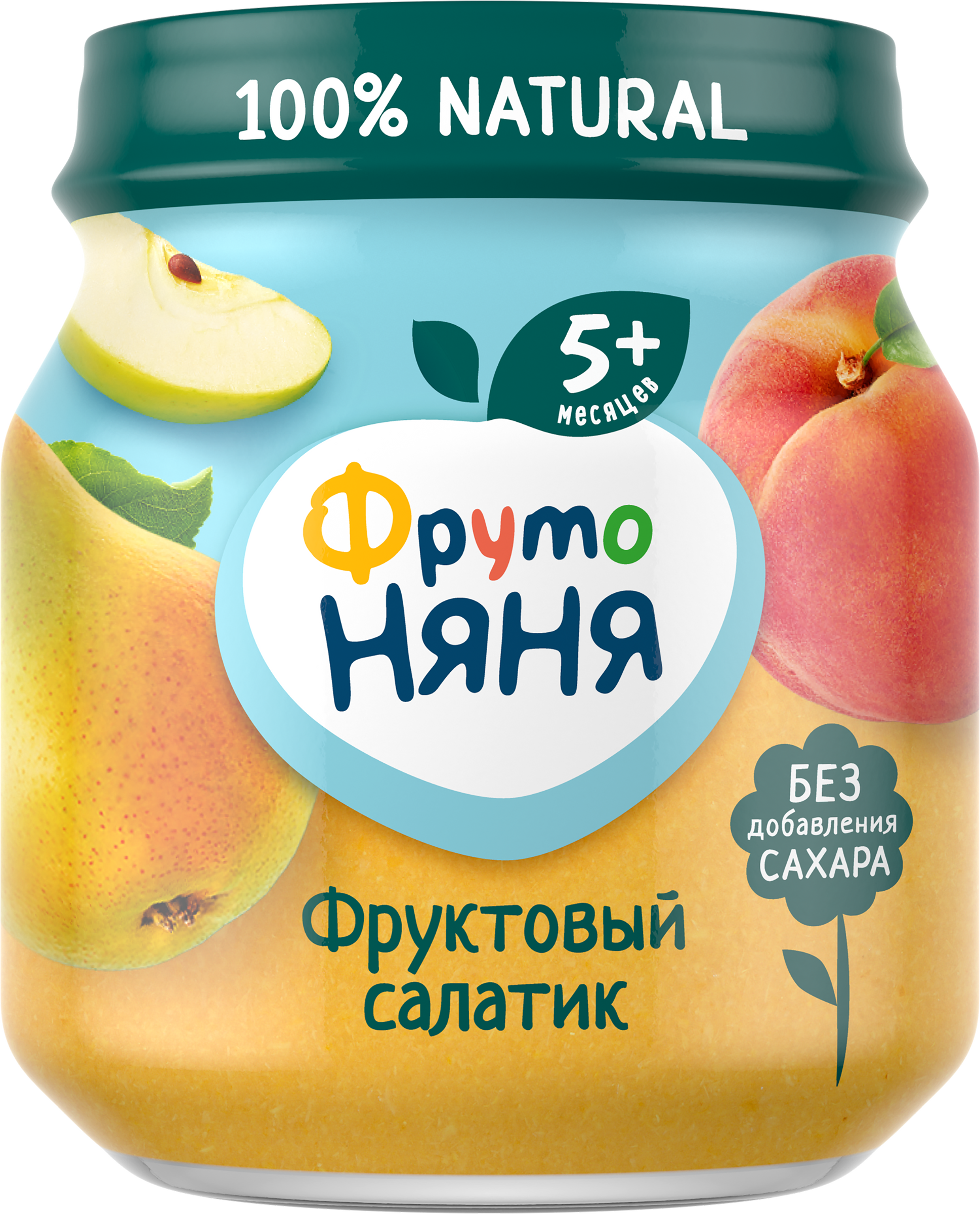 Изображение товара Детское фруктовое пюре ФРУТОНЯНЯ "Фруктовый салатик" 100г без сахара Изображение товара Детское фруктовое пюре ФРУТОНЯНЯ "Фруктовый салатик" 100г без сахара