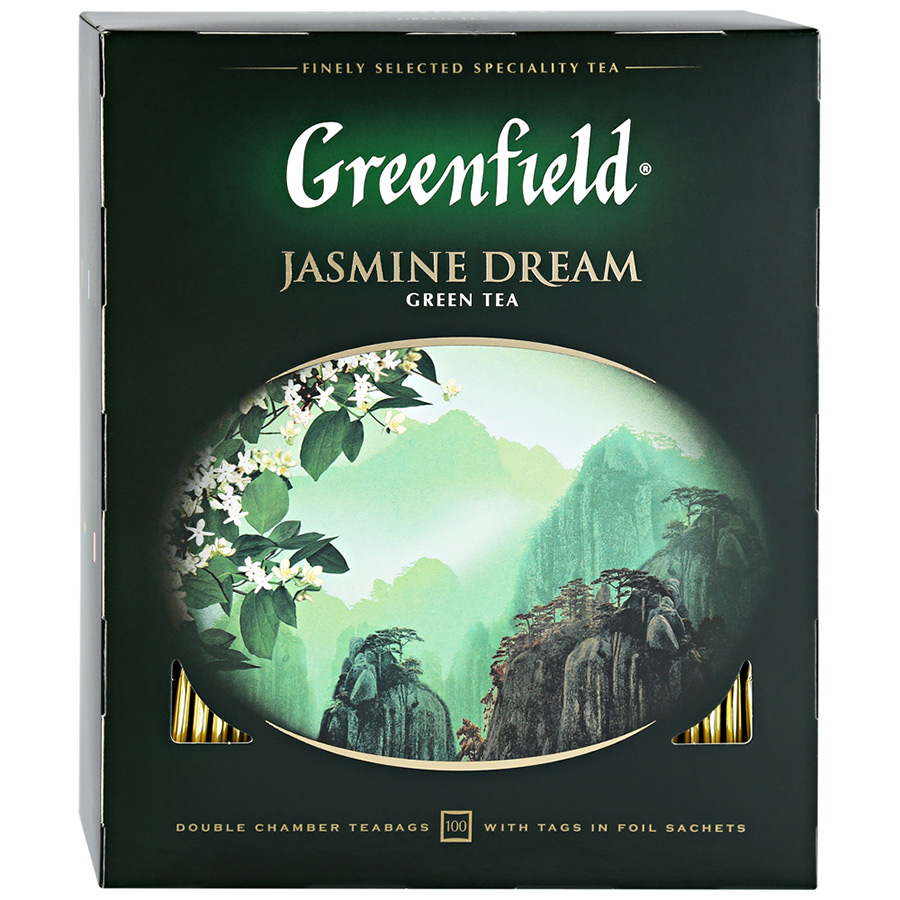 Изображение товара Чай зеленый GREENFIELD Jasmine Dream, 100пак Изображение товара Чай зеленый GREENFIELD Jasmine Dream, 100пак