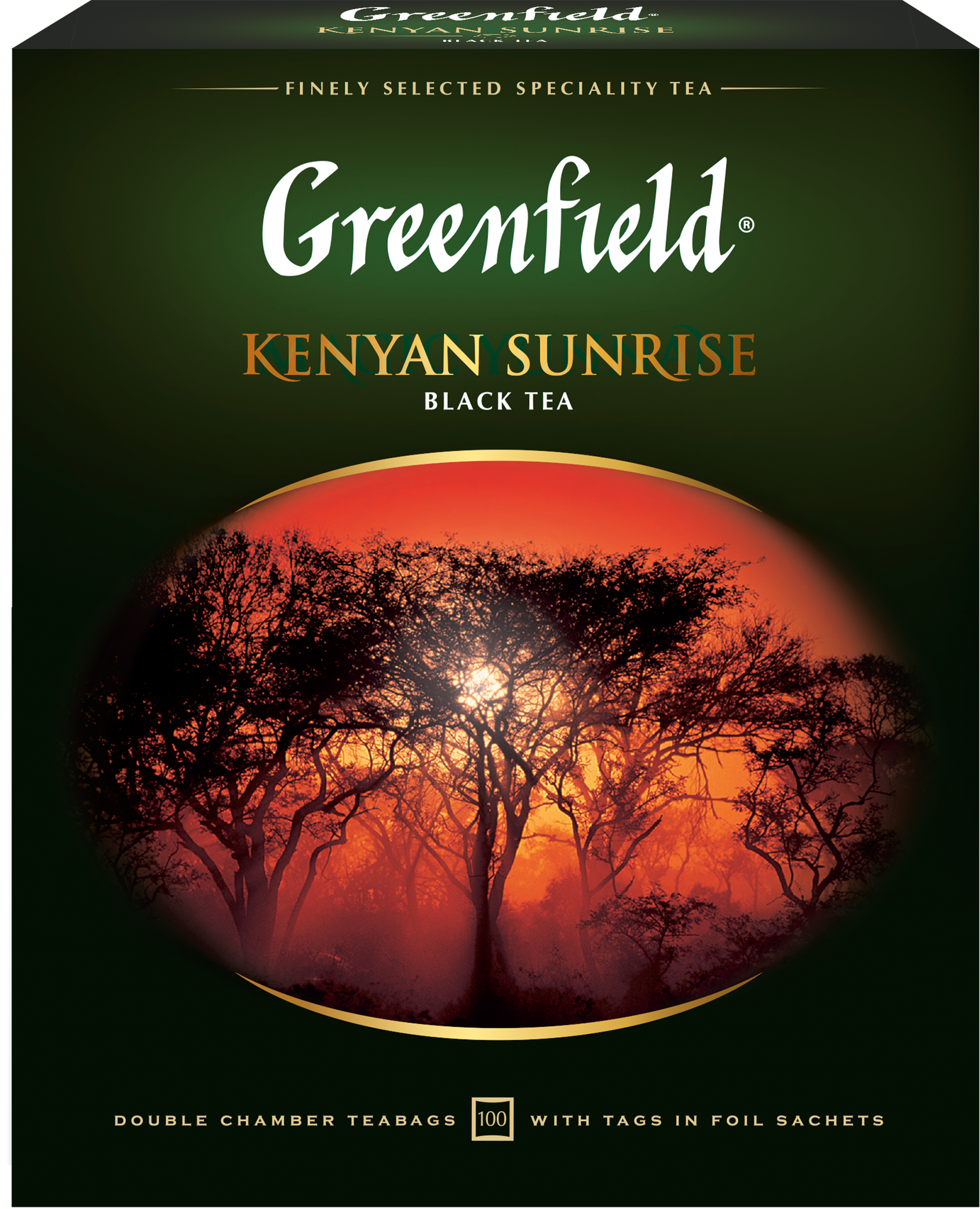Изображение товара Чай черный GREENFIELD Kenyan Sunrise 100пак - насыщенный аромат и яркий вкус Изображение товара Чай черный GREENFIELD Kenyan Sunrise 100пак - насыщенный аромат и яркий вкус