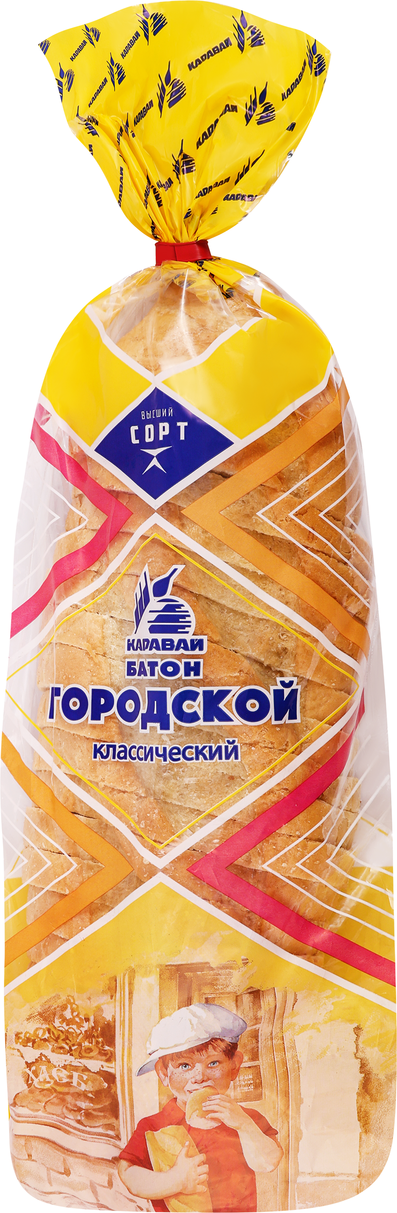 Изображение товара Батон КАРАВАЙ Городской, в нарезке, 350г Изображение товара Батон КАРАВАЙ Городской, в нарезке, 350г