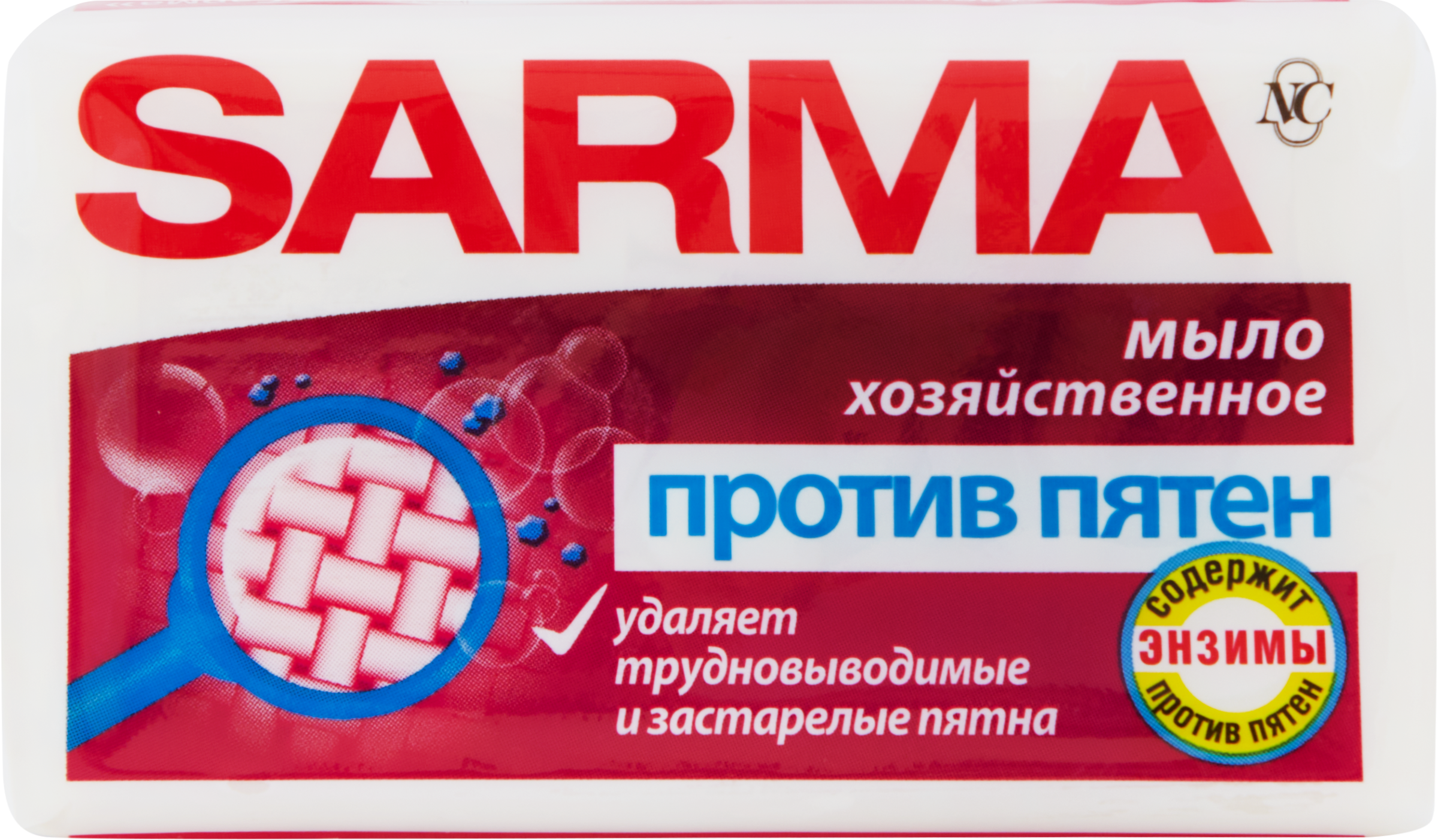 Изображение товара Хозяйственное мыло против пятен SARMA 140г для стирки белковых пятен Изображение товара Хозяйственное мыло против пятен SARMA 140г для стирки белковых пятен