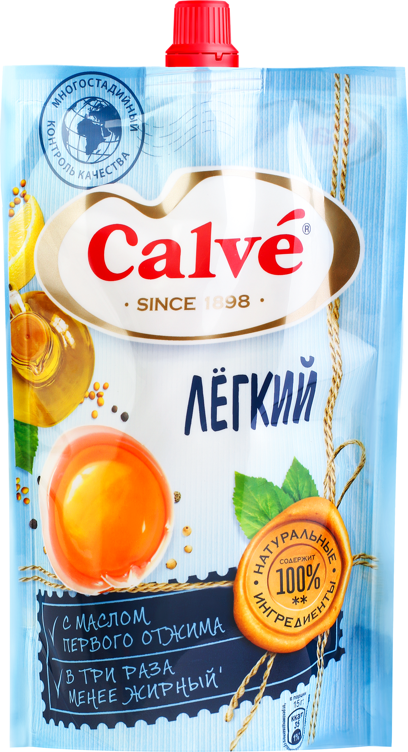 Изображение товара Майонезный соус CALVE Легкий 20% 400г натуральные ингредиенты