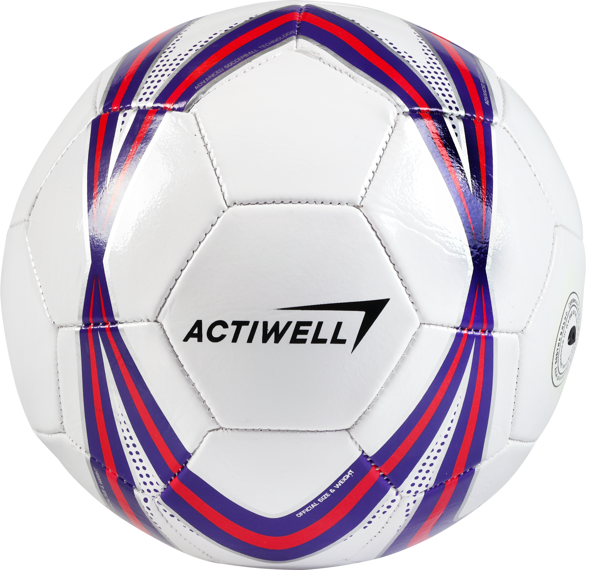 Изображение товара Мяч футбольный ACTIWELL GFSP26-SC 68 см, размер 5, ПВХ, мультиколор