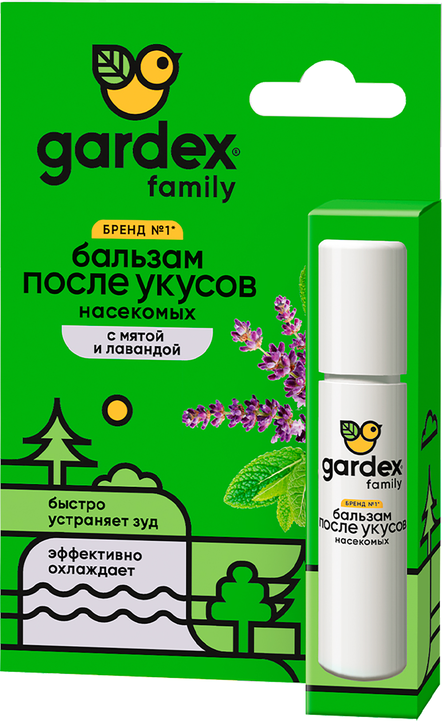 Изображение товара Роликовый бальзам GARDEX для укусов с мятой и лавандой, 7мл Изображение товара Роликовый бальзам GARDEX для укусов с мятой и лавандой, 7мл