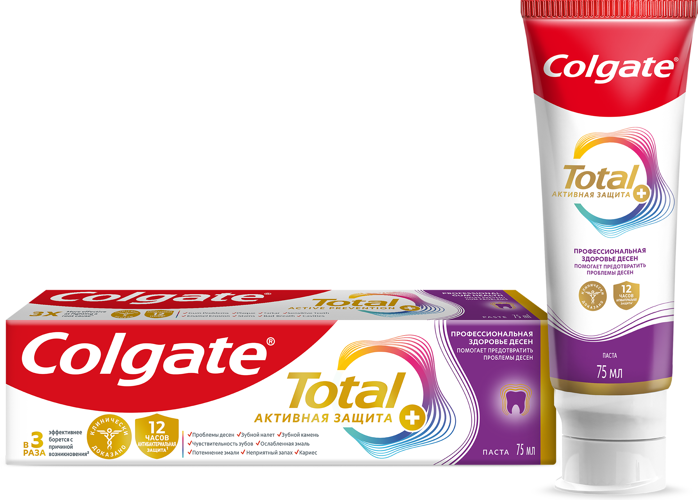 Изображение товара Зубная паста COLGATE Total 12 профессиональный уход защита десен 75мл Изображение товара Зубная паста COLGATE Total 12 профессиональный уход защита десен 75мл