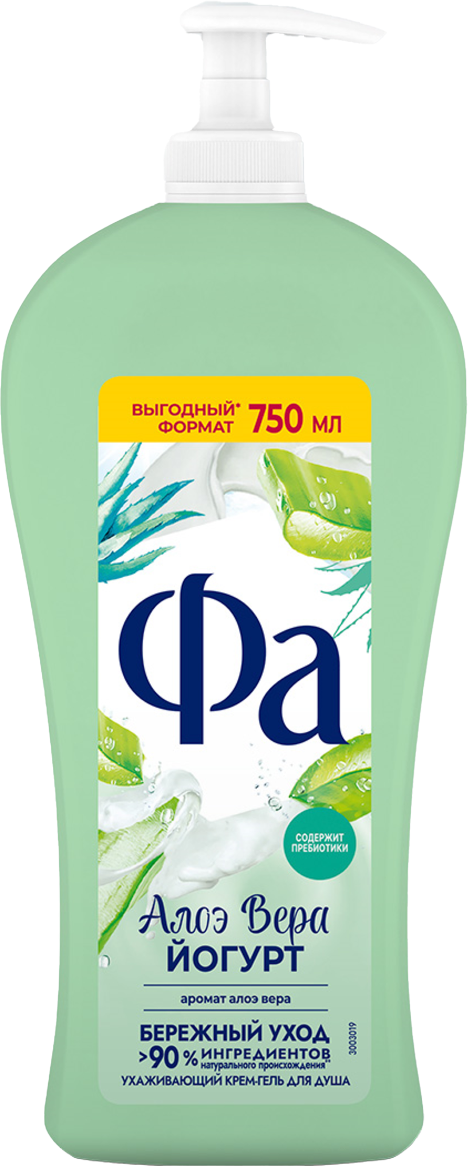 Изображение товара Гель для душа ФА Yoghurt Алоэ Вера 750мл бережный уход и свежесть для тела