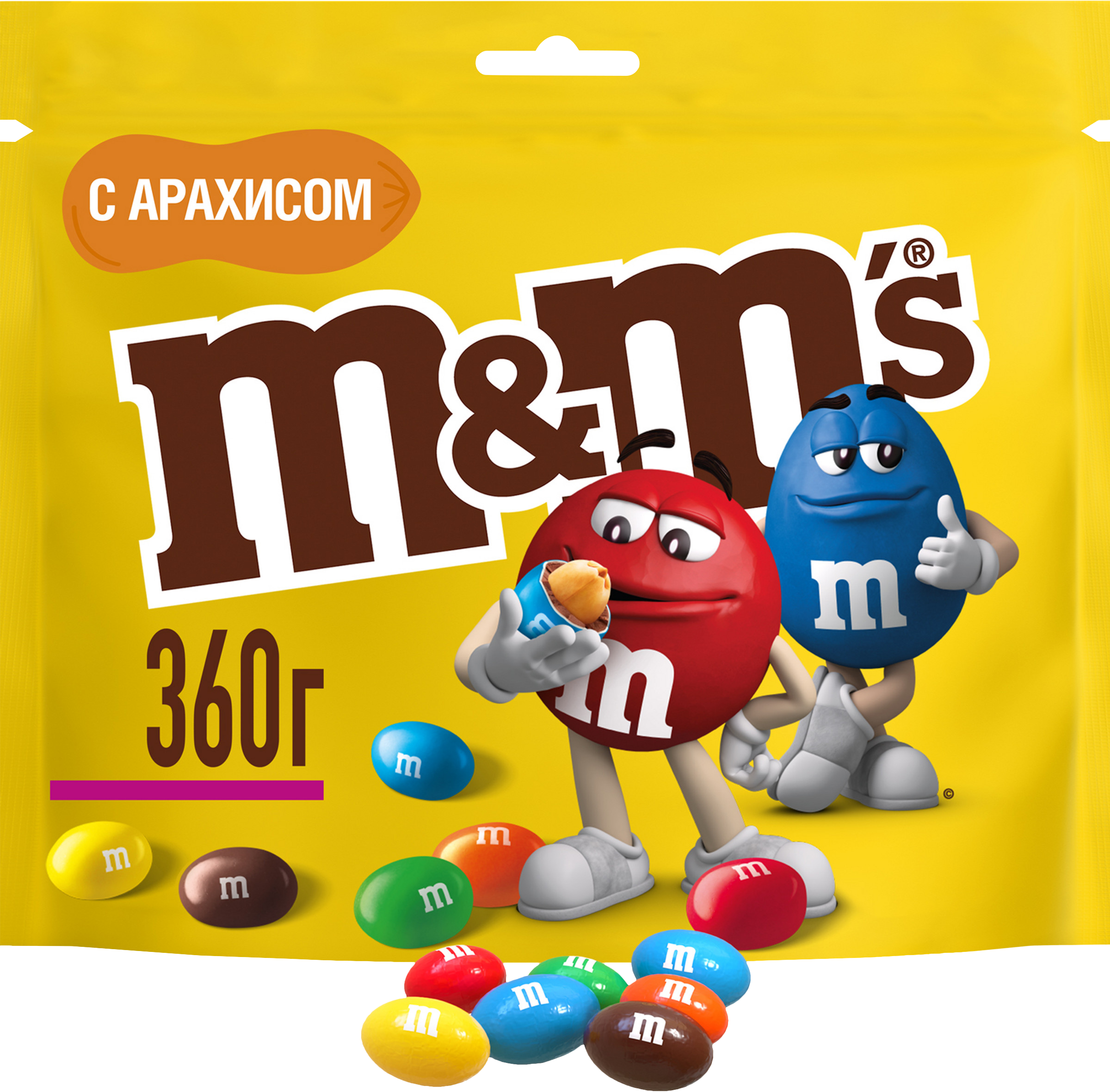 Изображение товара Драже M&M'S с арахисом 360г - вкусное и питательное шоколадное лакомство