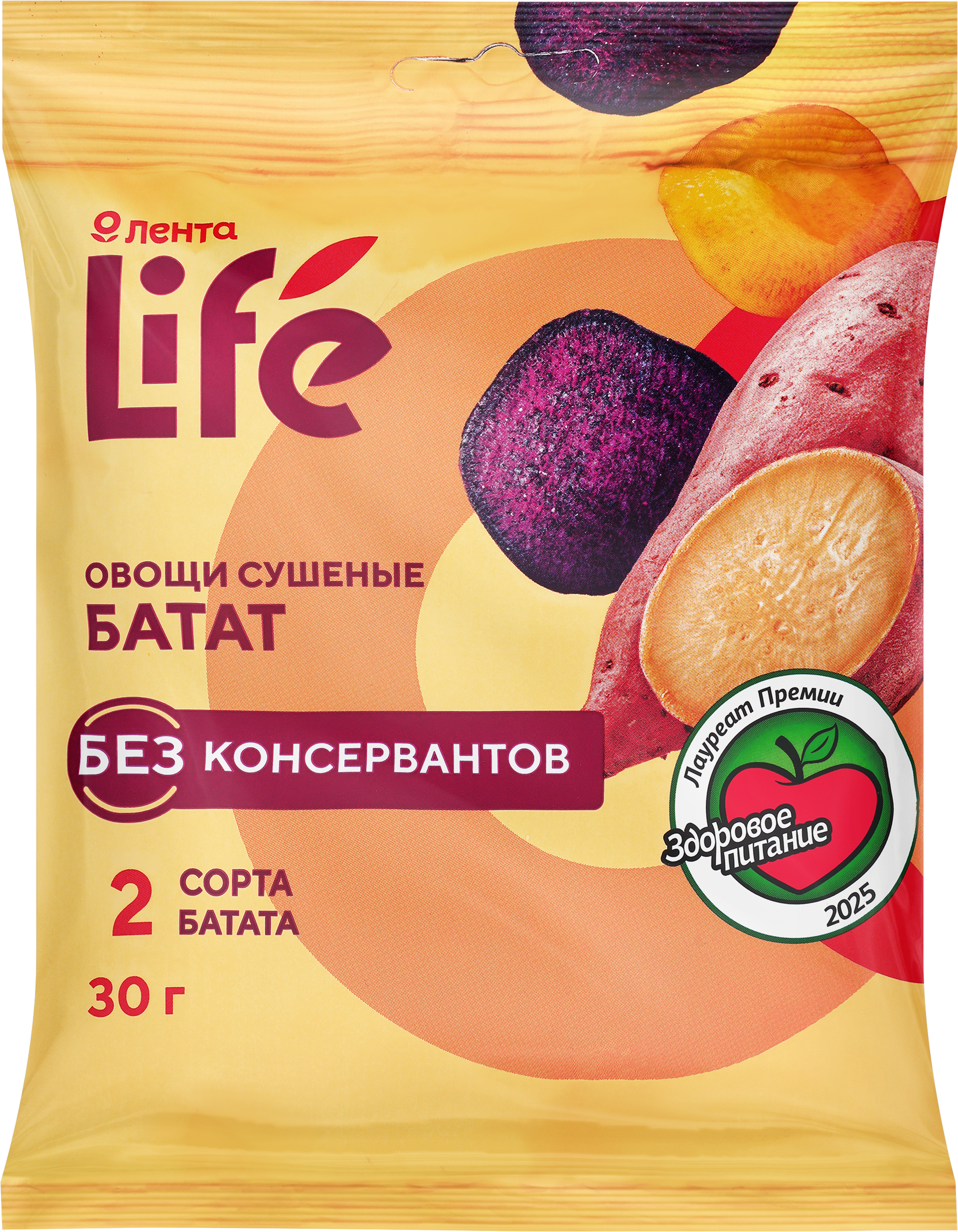 Изображение товара Батат сушеный ЛЕНТА LIFE с добавлением масла, 30г
