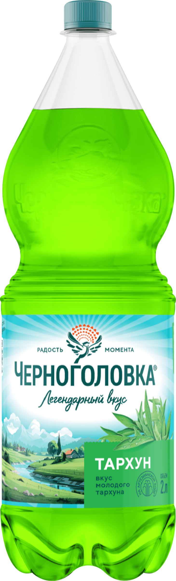 Изображение товара Освежающий Тархун лимонад ЧЕРНОГОЛОВКА сильногазированный 2л