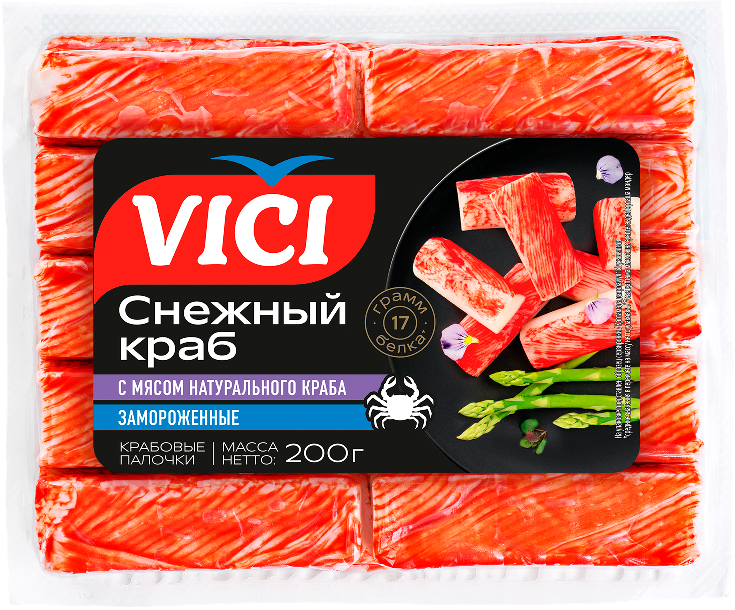 Изображение товара Крабовые палочки VICI с мясом натурал. краба 200г, вкусное и полезное