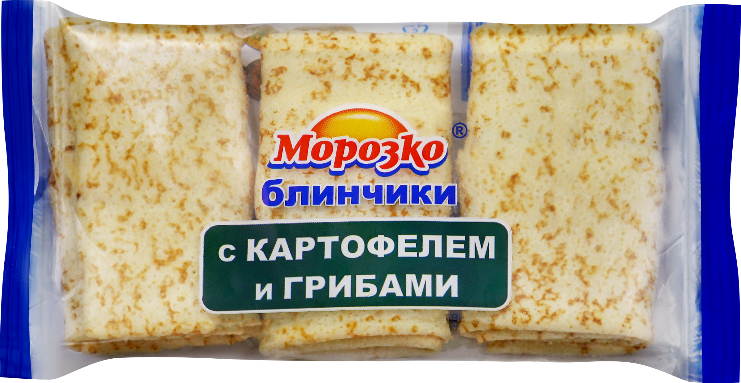 Изображение товара Блинчики МОРОЗКО с картофелем и грибами, замороженные, 210г Изображение товара Блинчики МОРОЗКО с картофелем и грибами, замороженные, 210г