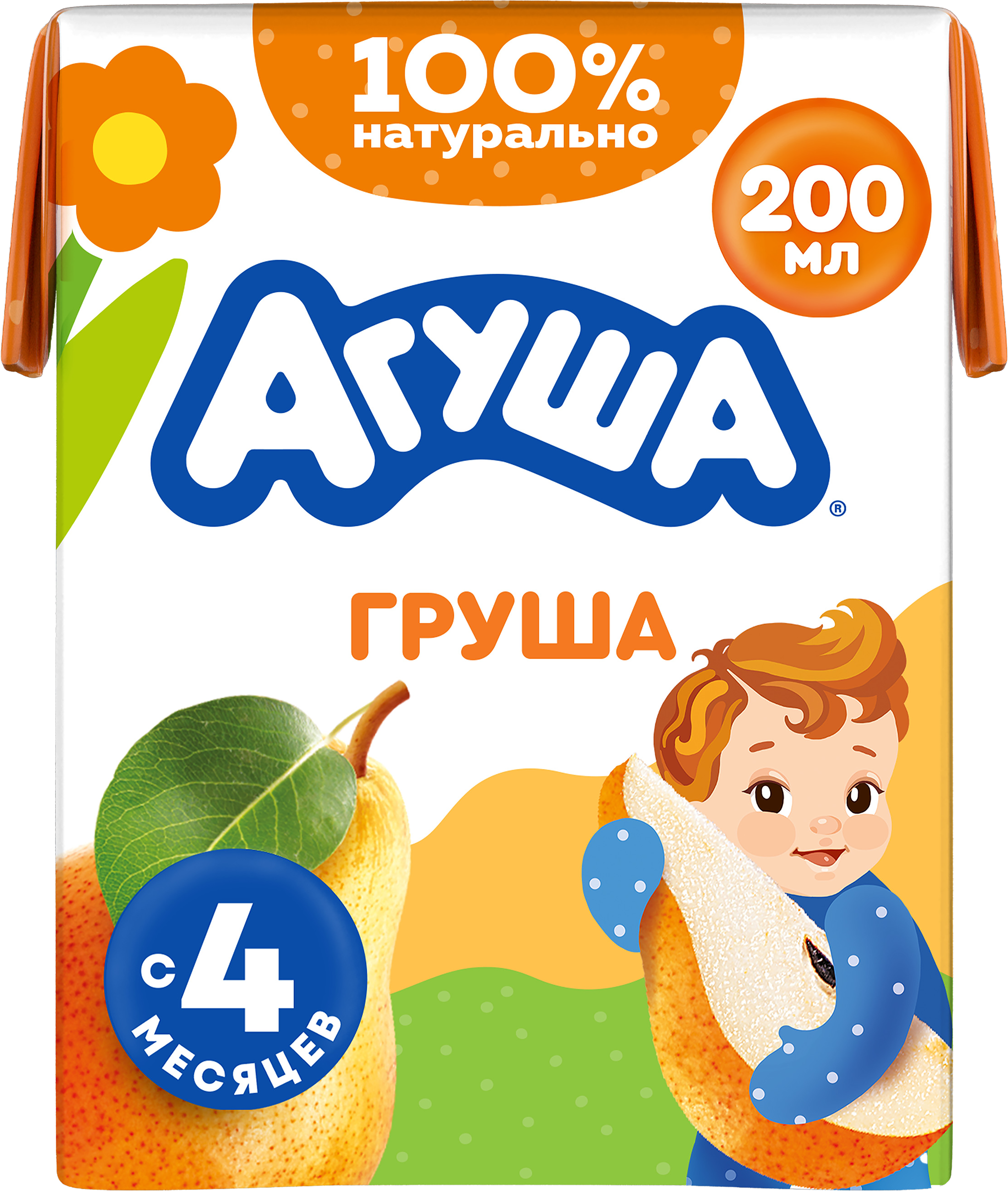 Изображение товара Детский грушевый сок Агуша 200мл натуральный без сахара для малышей с 4 месяцев Изображение товара Детский грушевый сок Агуша 200мл натуральный без сахара для малышей с 4 месяцев