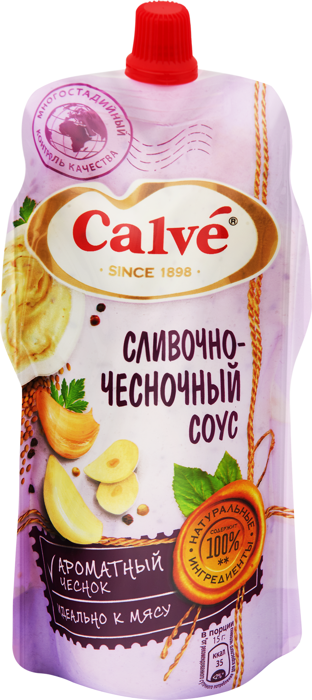 Изображение товара Соус для мяса CALVE Сливочно-чесночный, 230г Изображение товара Соус для мяса CALVE Сливочно-чесночный, 230г