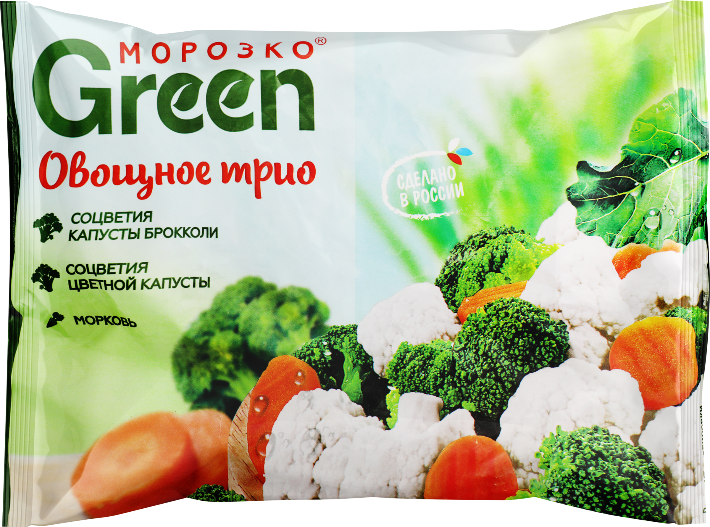 Изображение товара Смесь овощная МОРОЗКО Green Овощное трио 400г для быстрого приготовления Изображение товара Смесь овощная МОРОЗКО Green Овощное трио 400г для быстрого приготовления