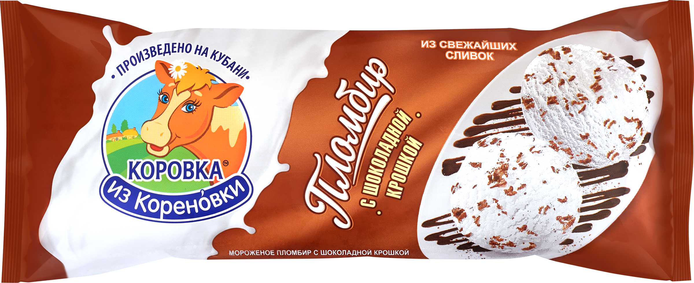 Изображение товара Мороженое КОРОВКА ИЗ КОРЕНОВКИ Пломбир с шоколадной стружкой, без змж, полено, 400г Изображение товара Мороженое КОРОВКА ИЗ КОРЕНОВКИ Пломбир с шоколадной стружкой, без змж, полено, 400г