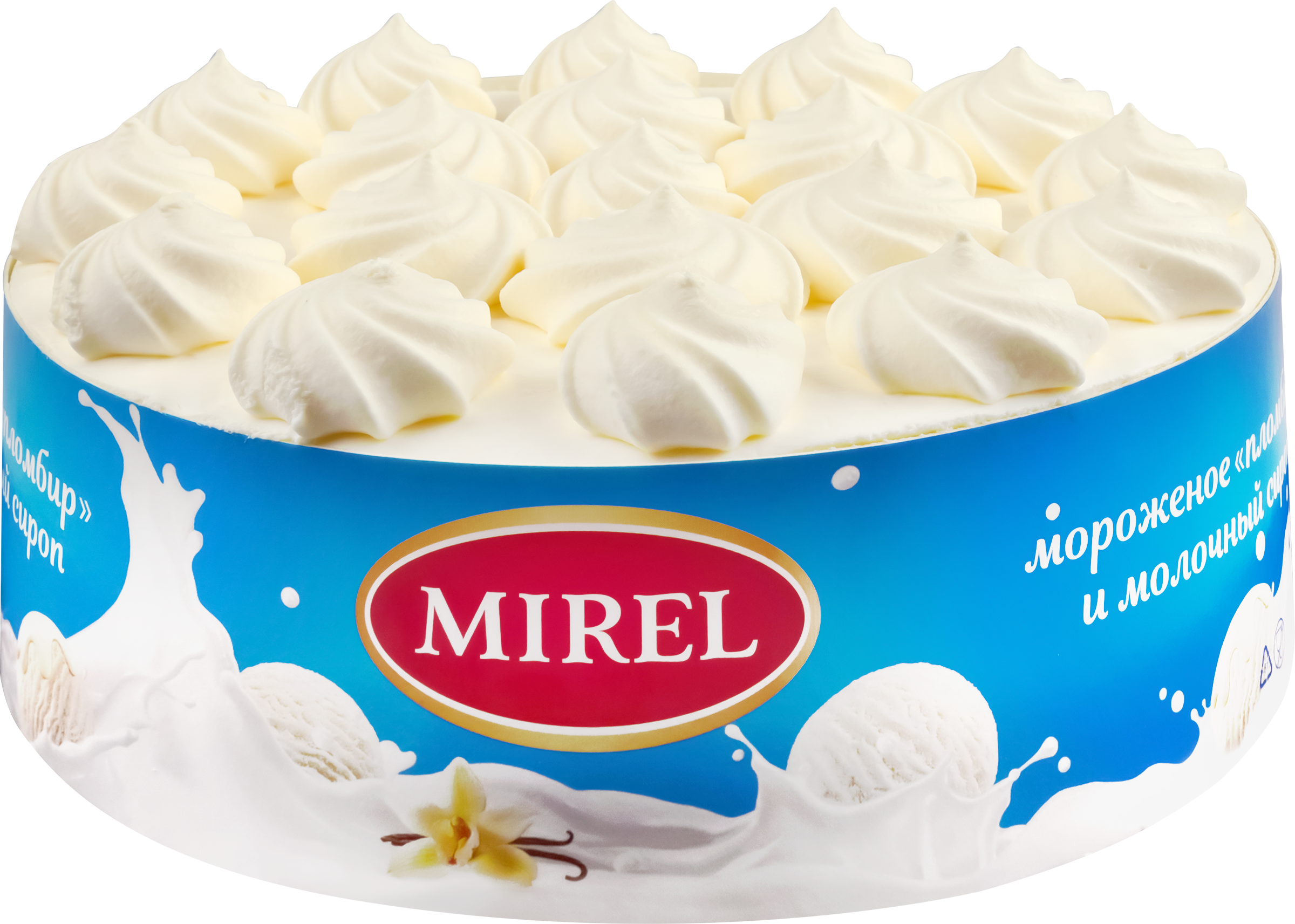 Изображение товара Вкусный торт MIREL Пломбирный со сгущенным молоком и сливочным кремом