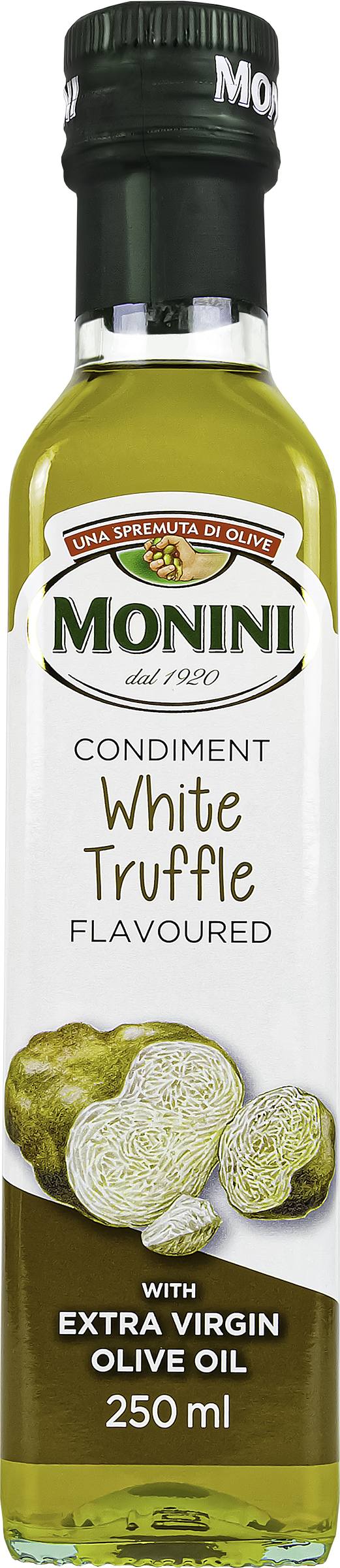 Изображение товара Оливковое масло MONINI White Truffle Extra Vergine с ароматом трюфеля 250 мл