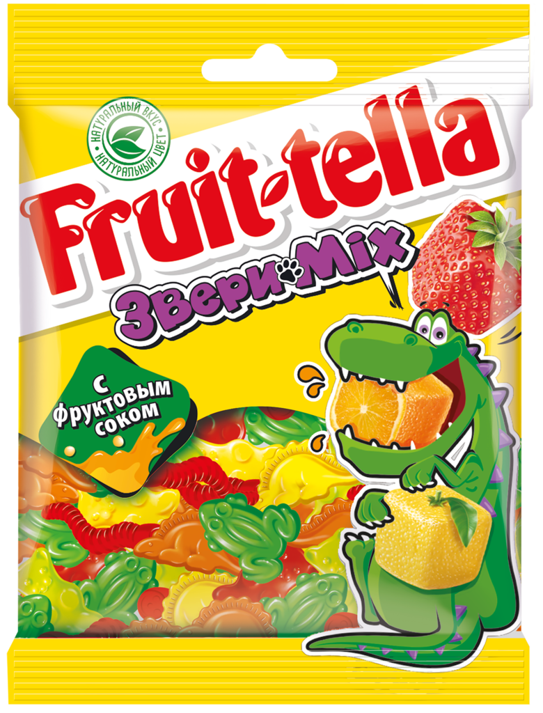 Изображение товара Мармелад жевательный FRUIT-TELLA Звери микс 70г натуральный вкус без глютена