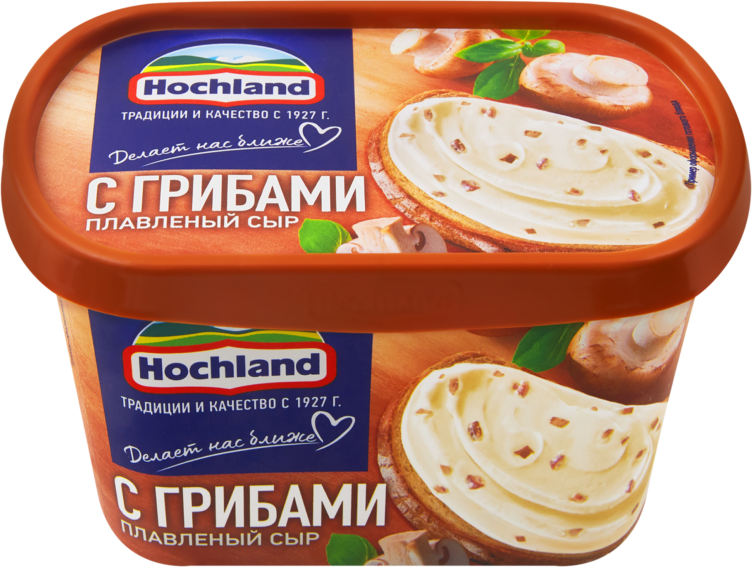 Изображение товара Сыр плавленый HOCHLAND с грибами 55% 400г - насыщенный вкус и натуральные ингредиенты Изображение товара Сыр плавленый HOCHLAND с грибами 55% 400г - насыщенный вкус и натуральные ингредиенты