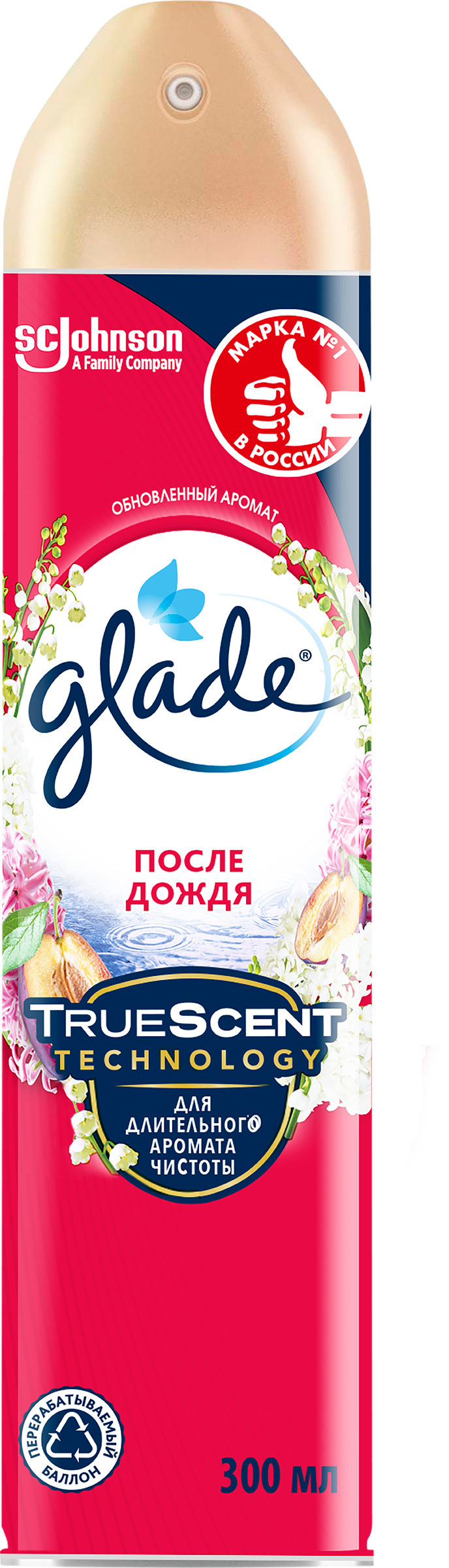 Изображение товара Освежитель воздуха GLADE После дождя 300мл аэрозольный баллон Изображение товара Освежитель воздуха GLADE После дождя 300мл аэрозольный баллон