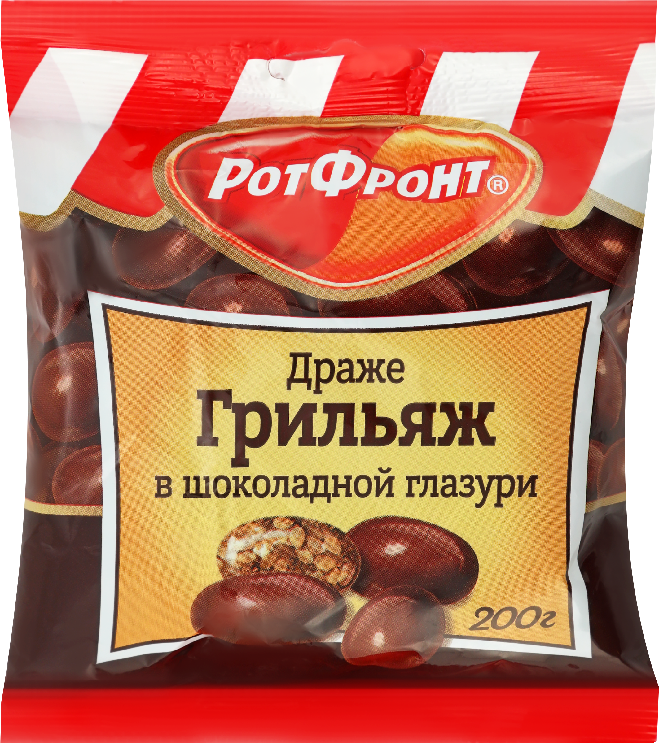 Изображение товара Драже РОТ ФРОНТ Грильяж в шоколадной глазури 200г, конфеты с кунжутом