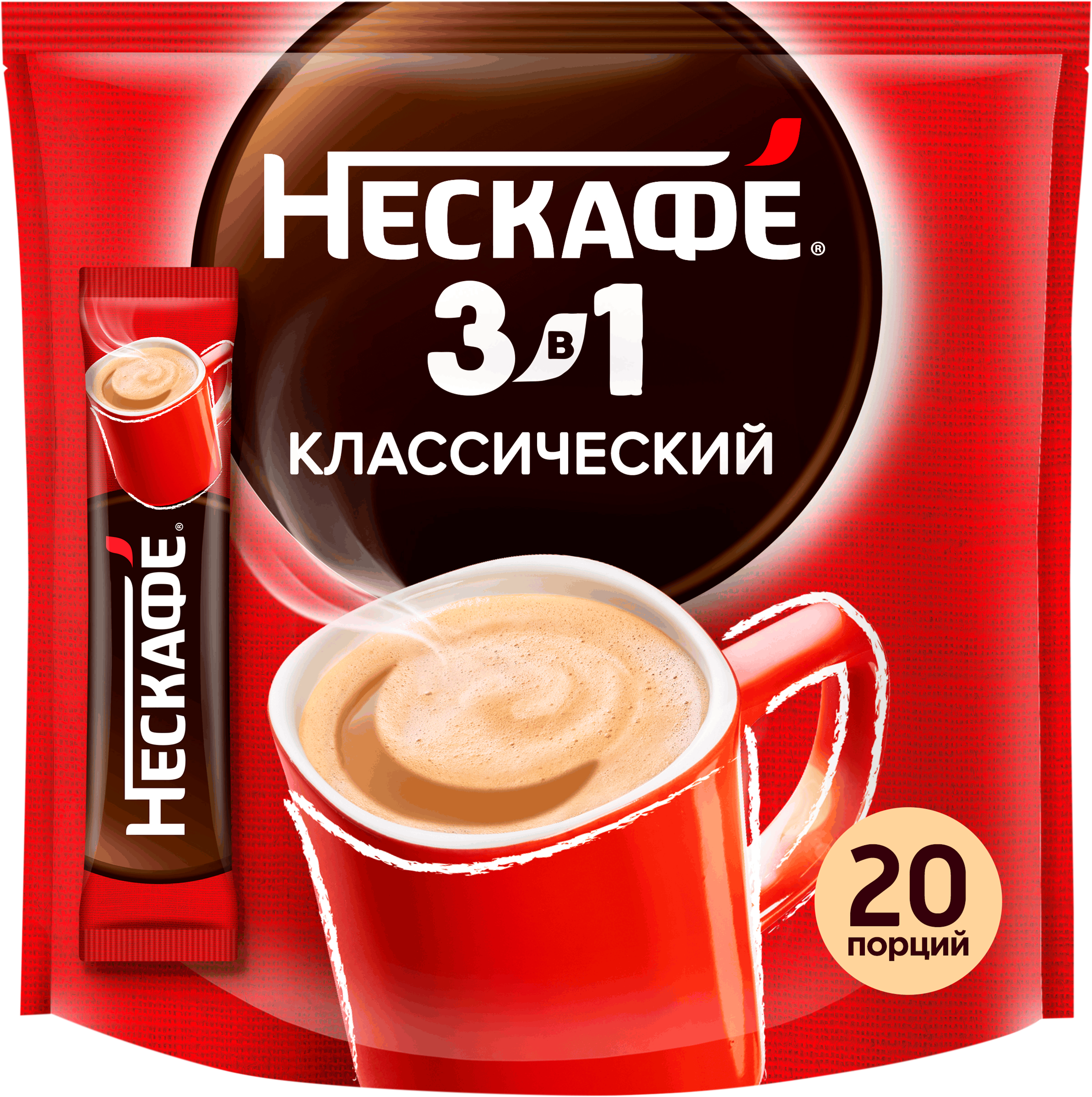 Изображение товара Кофе растворимый НЕСКАФЕ Classic 3в1 натуральный 290г порционные пакетики
