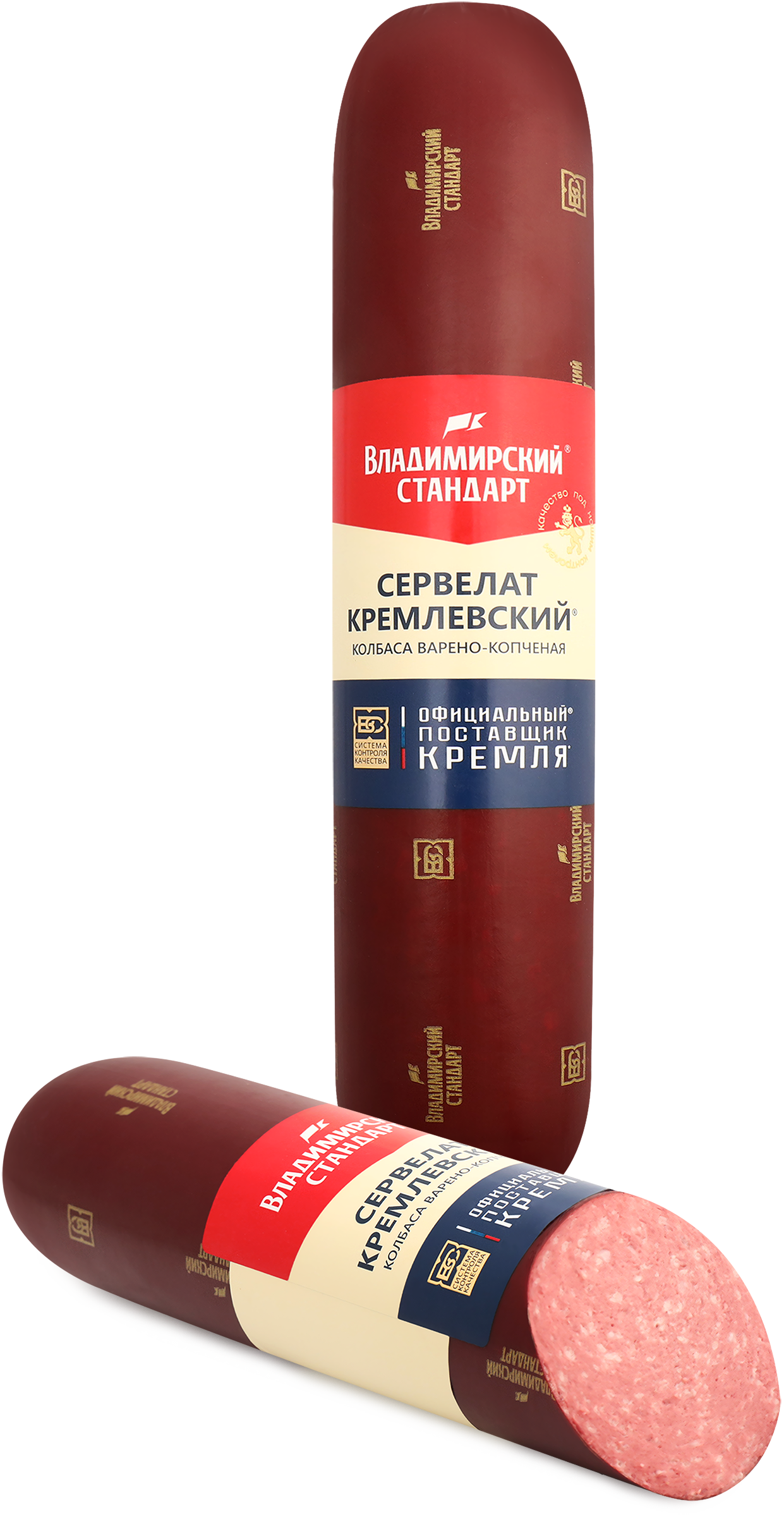 Изображение товара Копчено-вареный сервелат Кремлевский ВЛАДИМИРСКИЙ СТАНДАРТ весовой охлажденный
