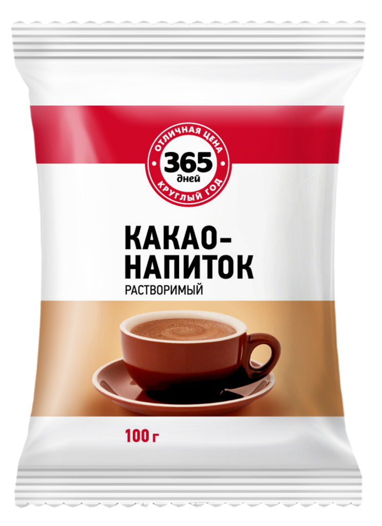 Изображение товара Какао-напиток растворимый 365 ДНЕЙ, 100г Изображение товара Какао-напиток растворимый 365 ДНЕЙ, 100г