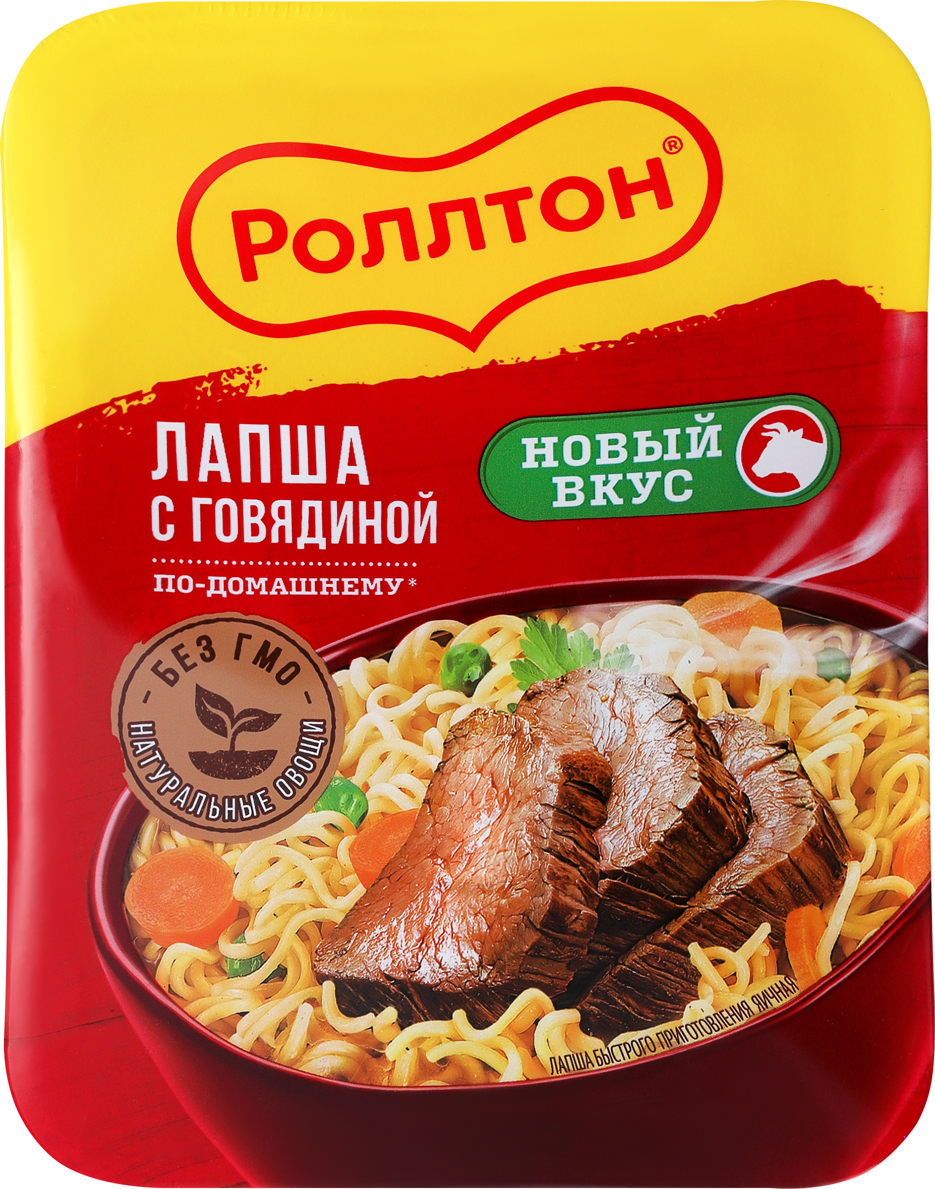 Изображение товара Лапша быстрого приготовления РОЛЛТОН с говядиной 90г