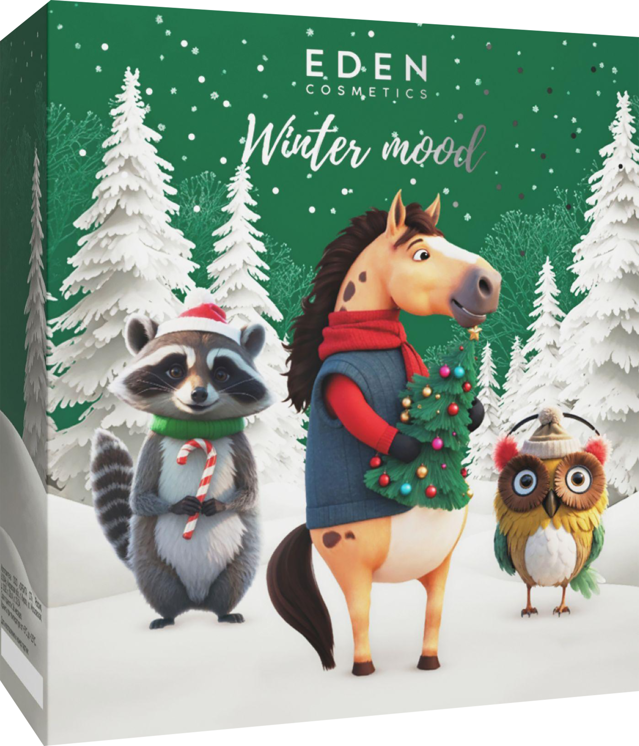 Изображение товара Набор подарочный EDEN Winter mood Green №3, Крем для рук + Мыло жидкое + Гель для душа