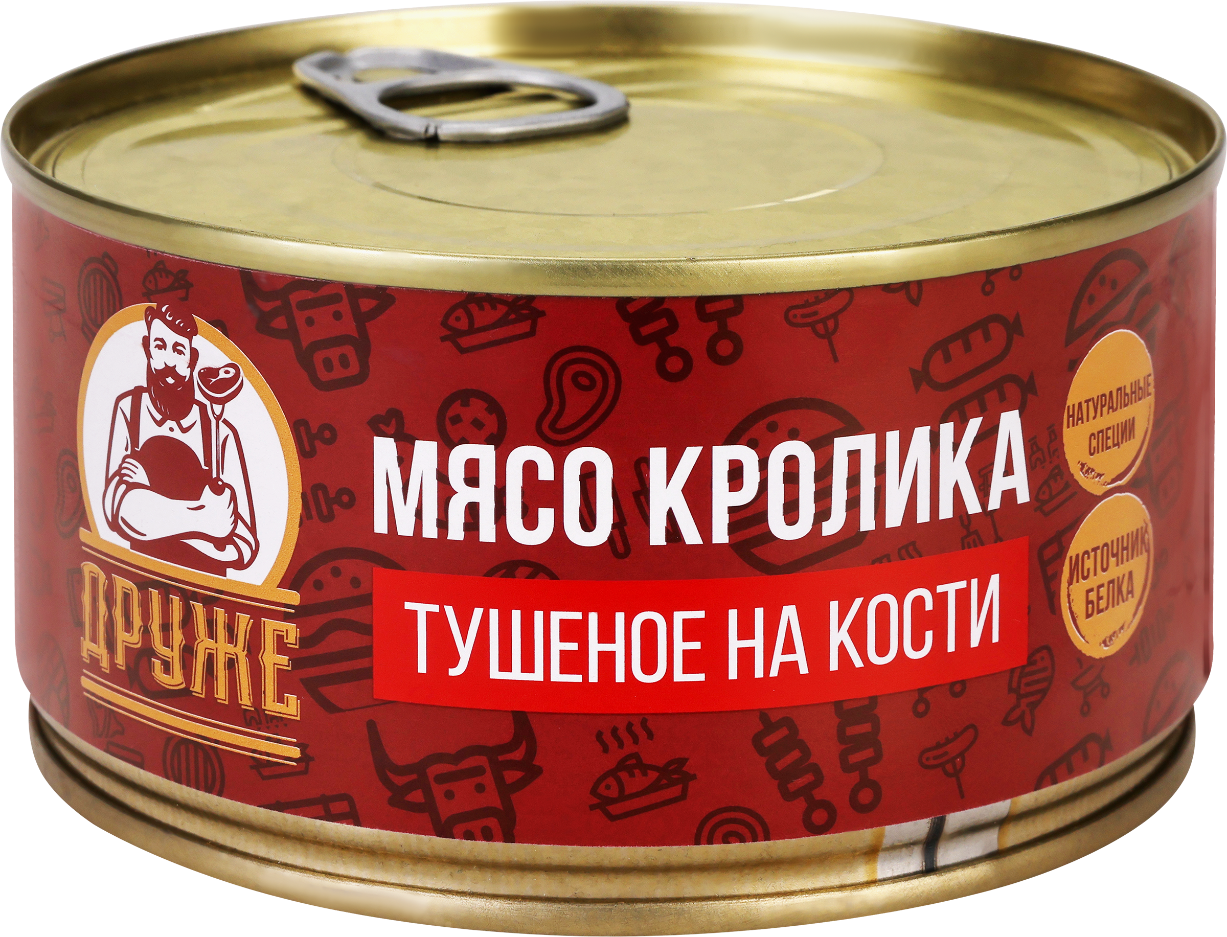 Изображение товара Кролик тушеный ДРУЖЕ мясо на кости, 325г