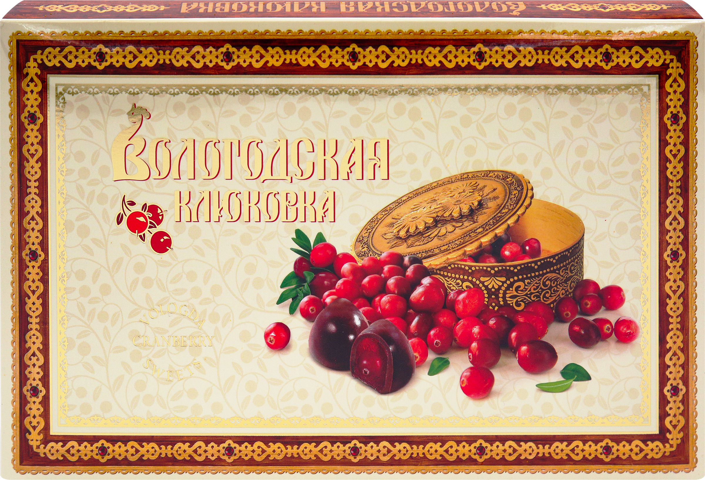 Изображение товара Конфеты Вологодская клюковка КФ ВОЛОГДА Желейные с клюквой 250г