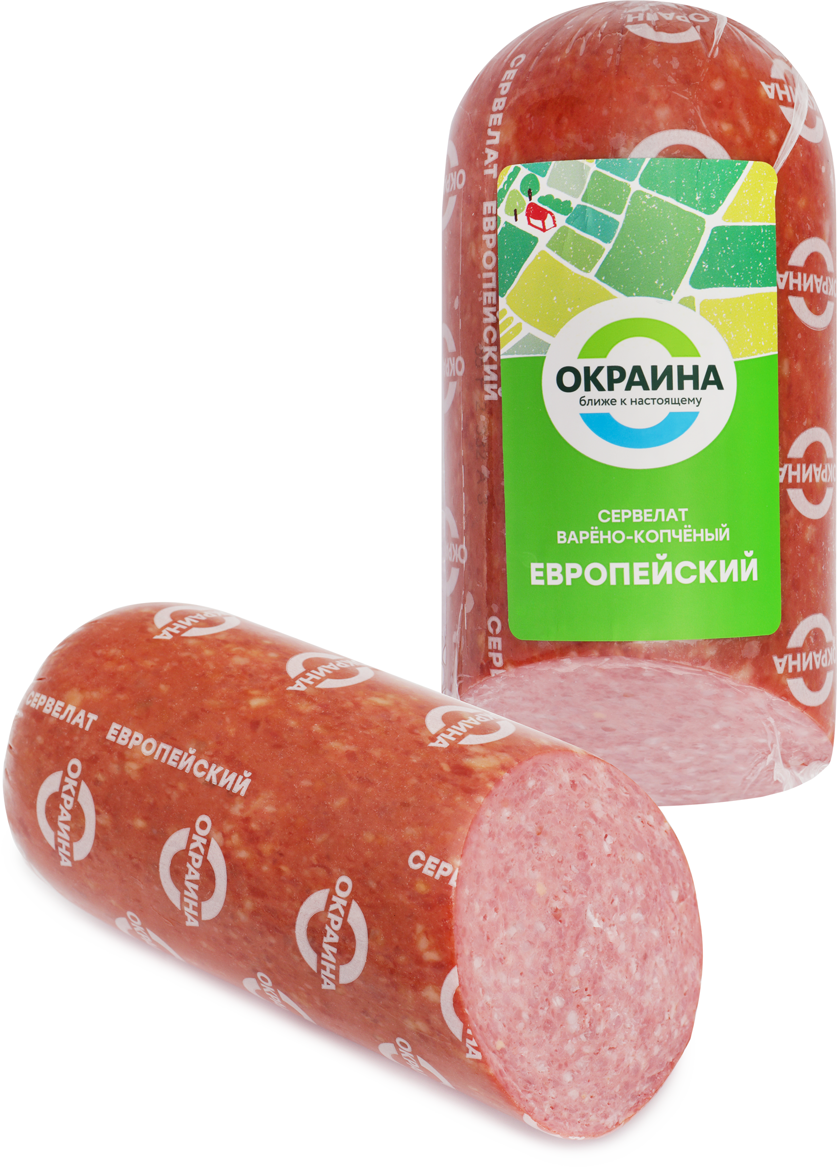 Изображение товара Копчено-вареный сервелат ОКРАИНА Изысканный деликатес 470г