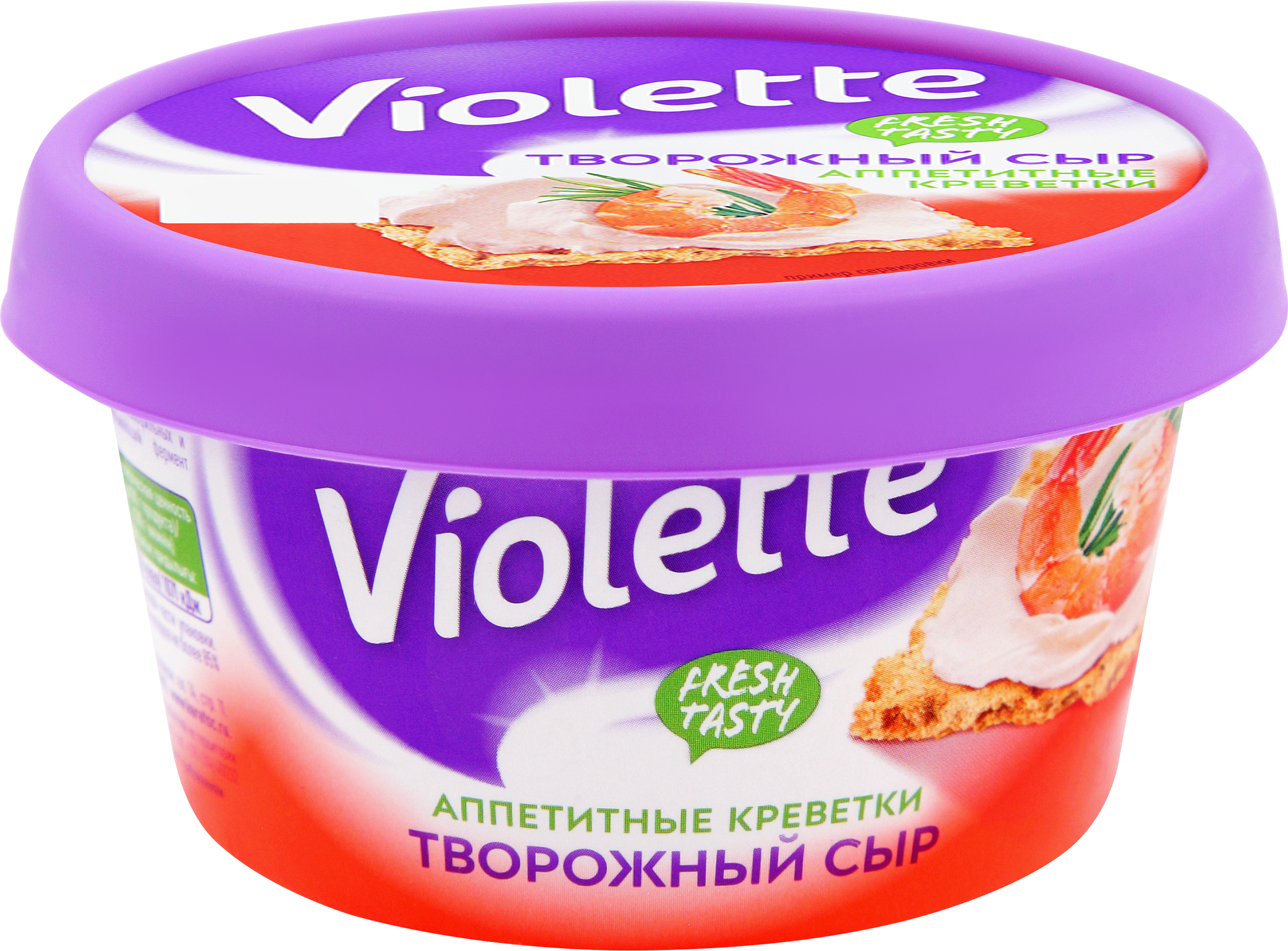 Изображение товара Сыр творожный Виолетта с креветками 70% КАРАТ натуральный, 140г Изображение товара Сыр творожный Виолетта с креветками 70% КАРАТ натуральный, 140г